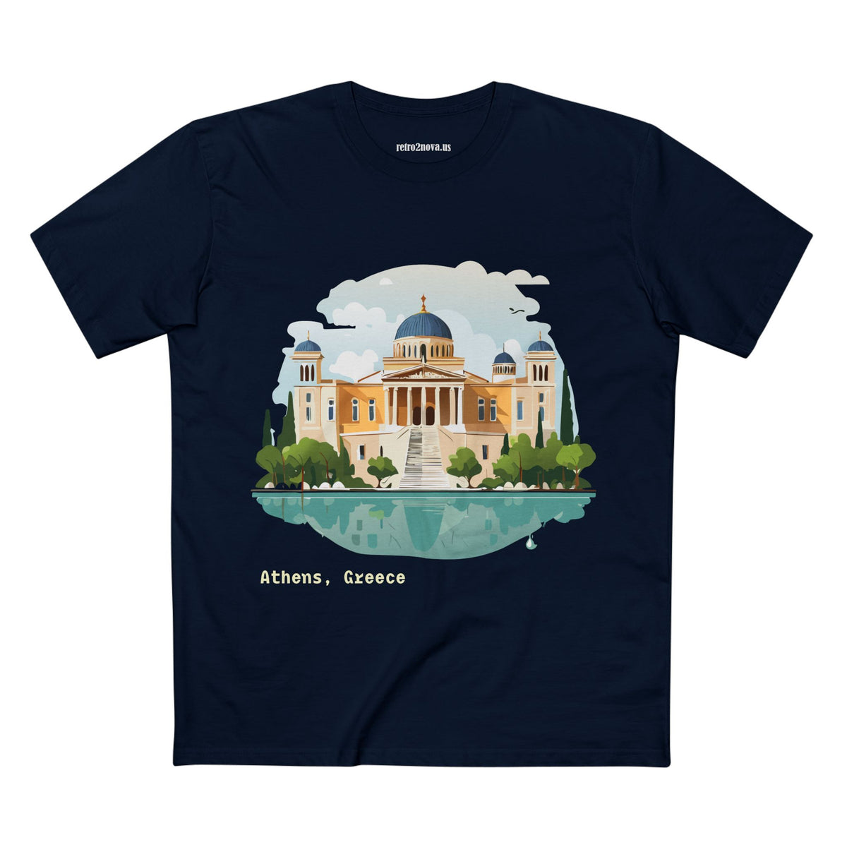 Athens Greece Illustration T-Shirt | Acropolis Temple Travel Tee