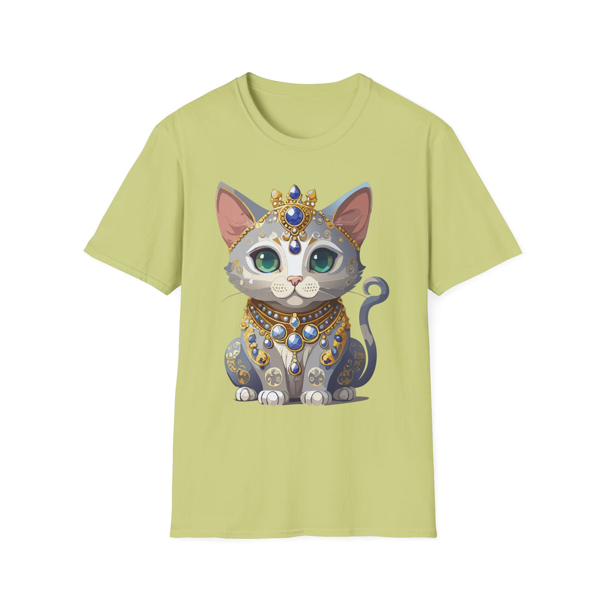 Jeweled Royal Cat T-Shirt | Gemstone Crown Kitty