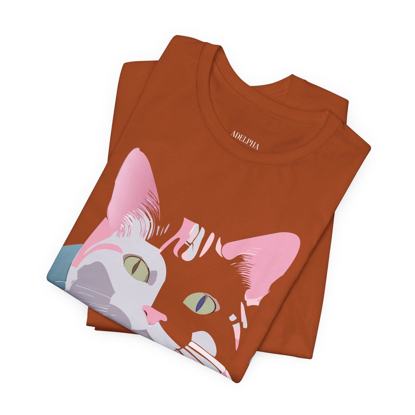 Cat Graphic Tee Unisex Short Sleeve T Shirt Adelpha Vintage Inspired Design