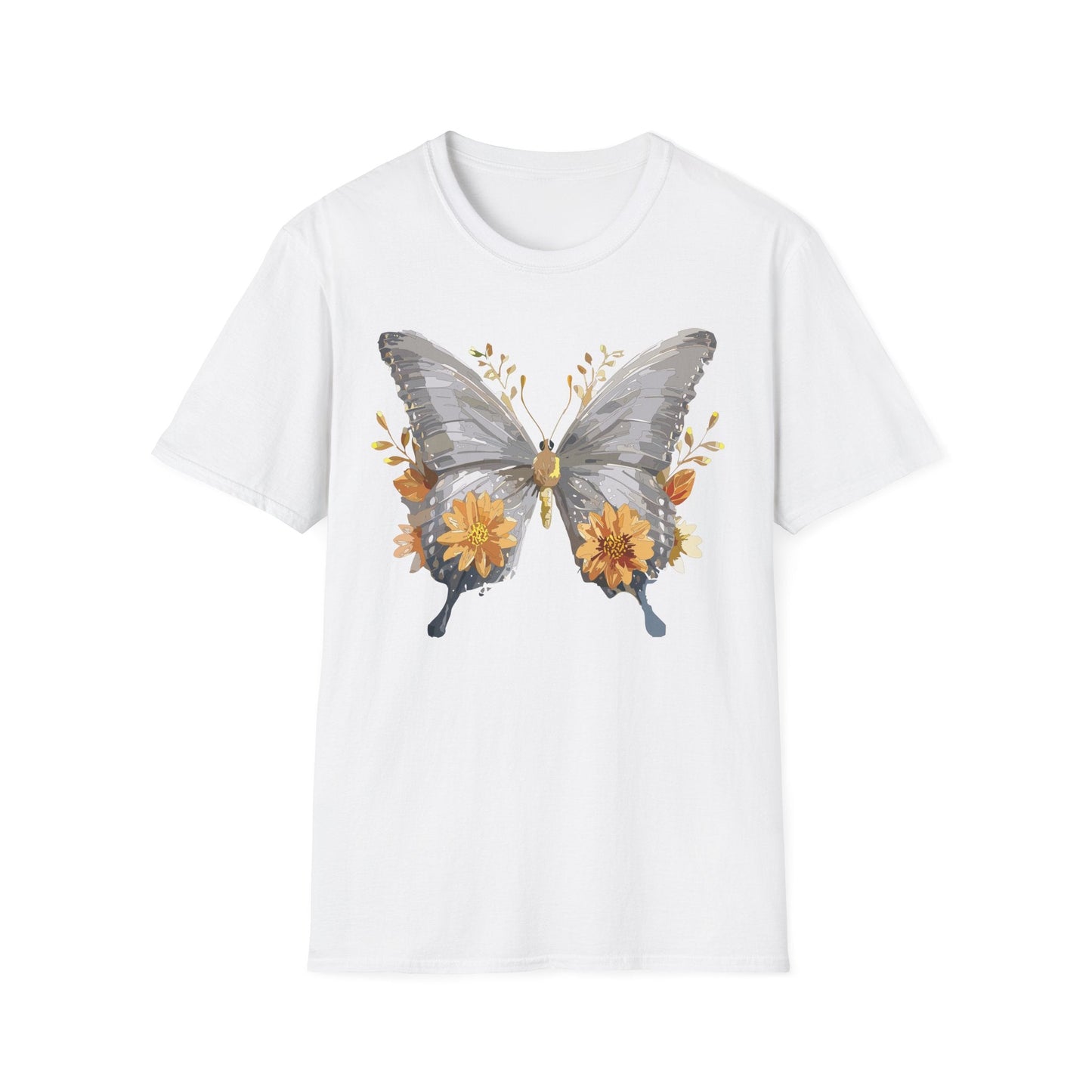 Butterfly T Shirt For Unisex Gildan Softstyle 64000 Cotton Comfort Monarch Design Tee