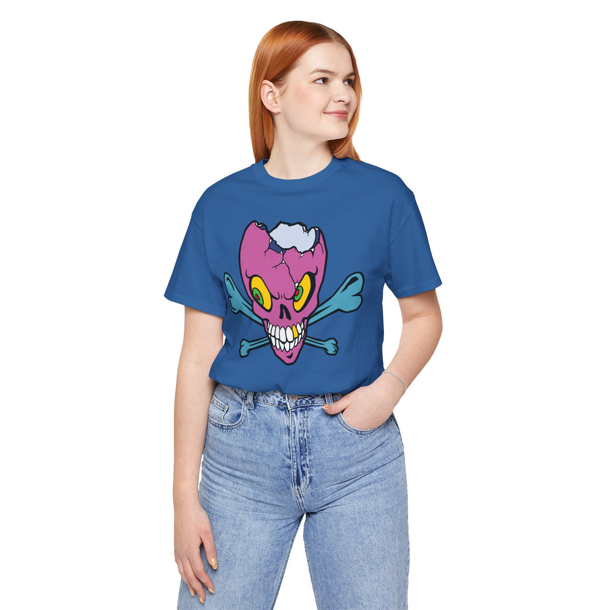 Purple Skull Graphic Design Tee, Skull Shirt, Vintage Tees, Art Design T-Shirt, Vintage Graphic Tee, Art Shirts with Skulls 5