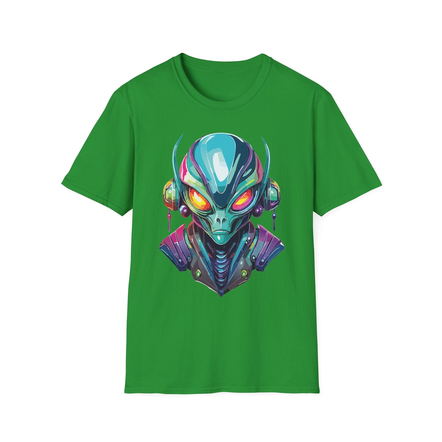 Alien Cosmos Unisex Cotton T Shirt With Alien Artwork Softstyle Ring Spun Cotton 64000