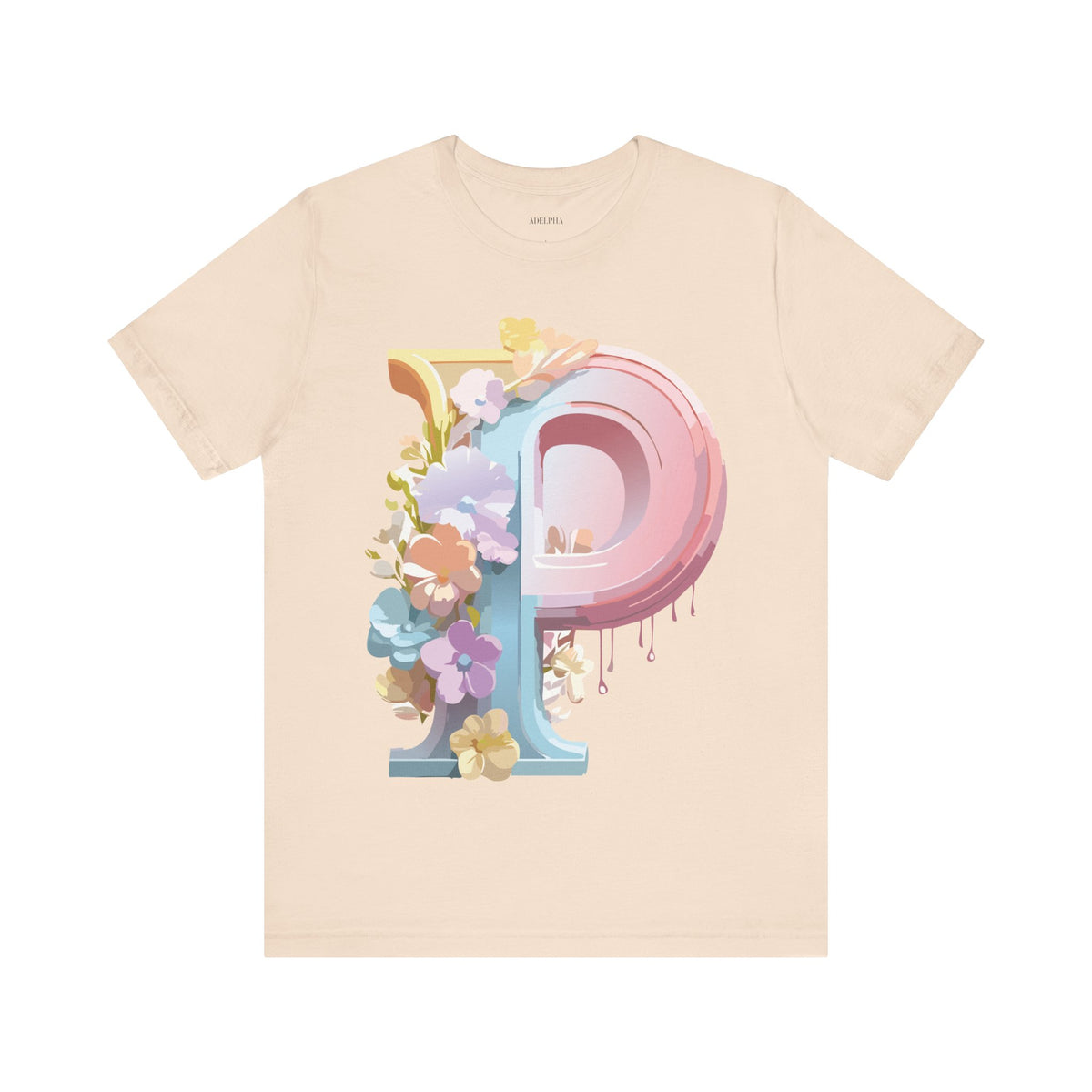 Letter P Graphic Unisex Cotton Bella+Canvas Tee with Art Letter Design