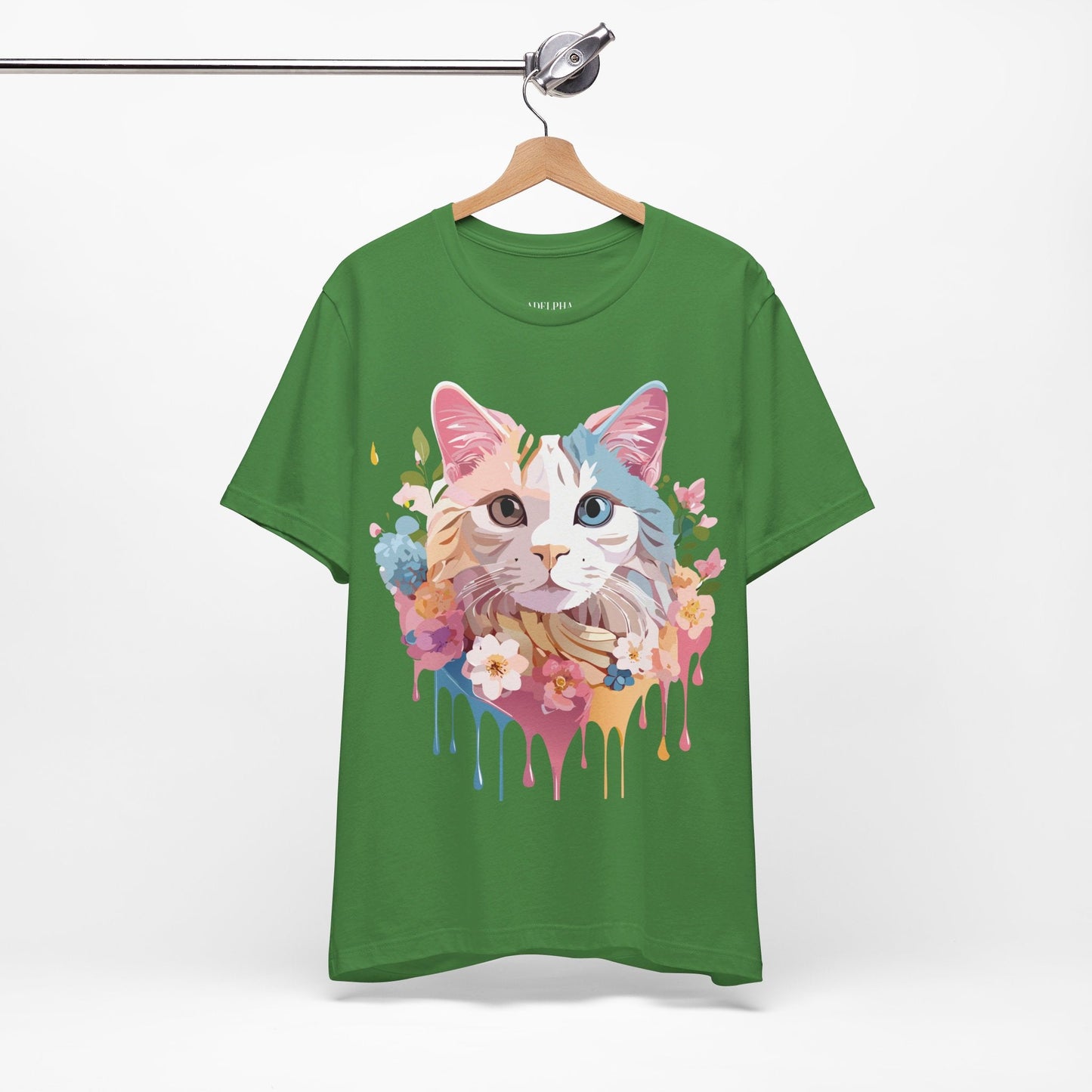 Cat Graphic Tee Unisex Short Sleeve Shirt Featuring Vintage Adelpha Artwork