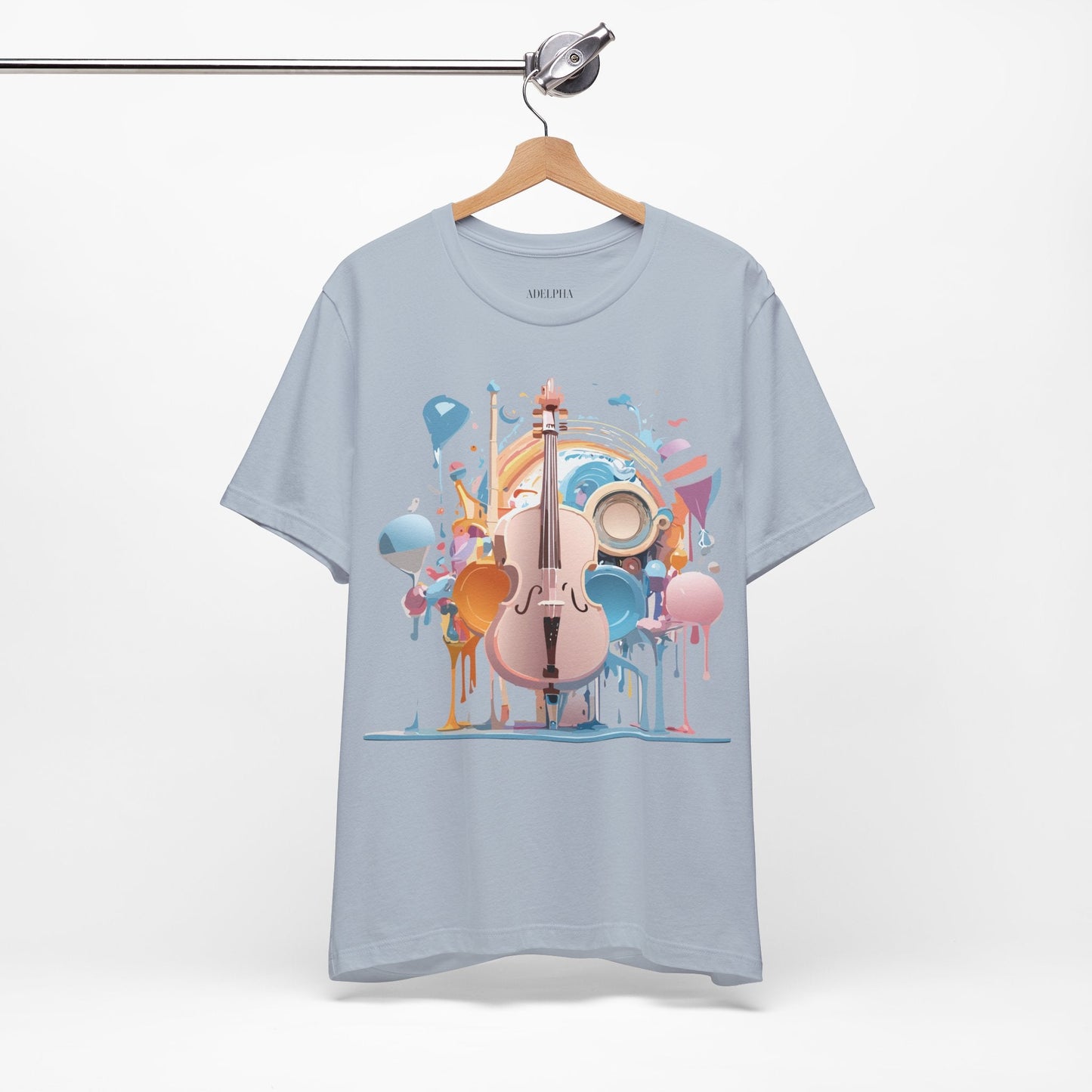 Music Graphic Unisex 100 Cotton Vintage Art with Musical Elements Tee 80