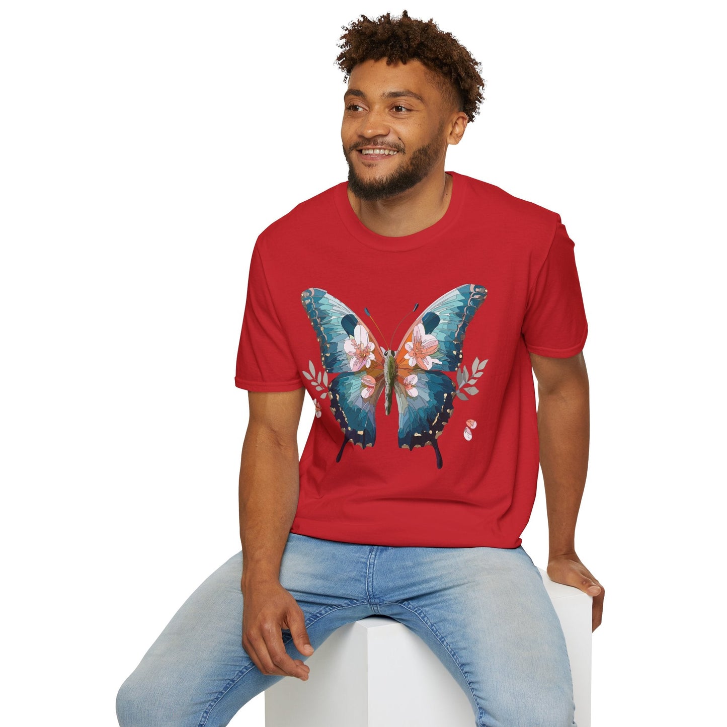 Butterfly Shirt Unisex T Shirt Monarch Butterfly Print Gildan Softstyle 64000 Cotton Tee Classic