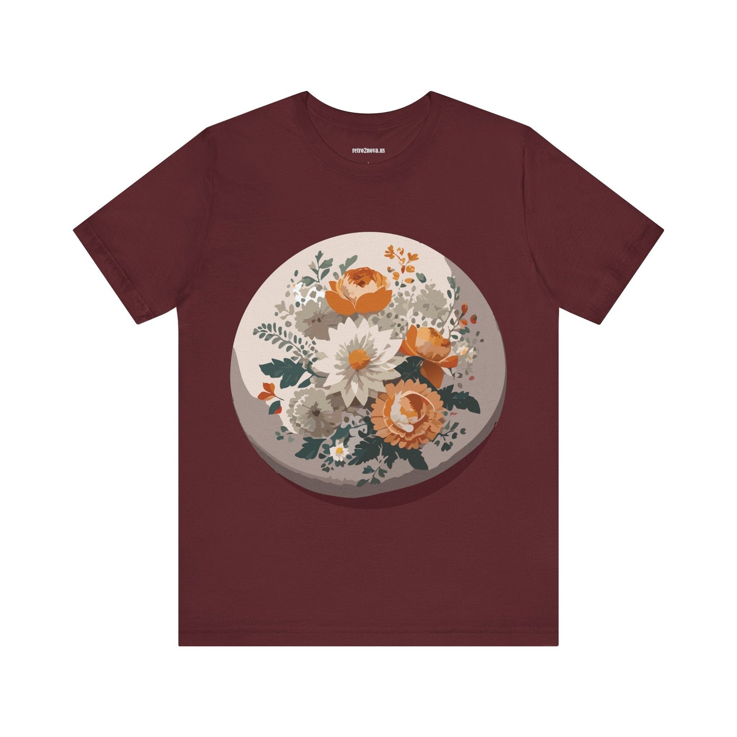 Floral Shirt Unisex Floral Print Jersey Tee Lightweight Breathable From Flowers Collection