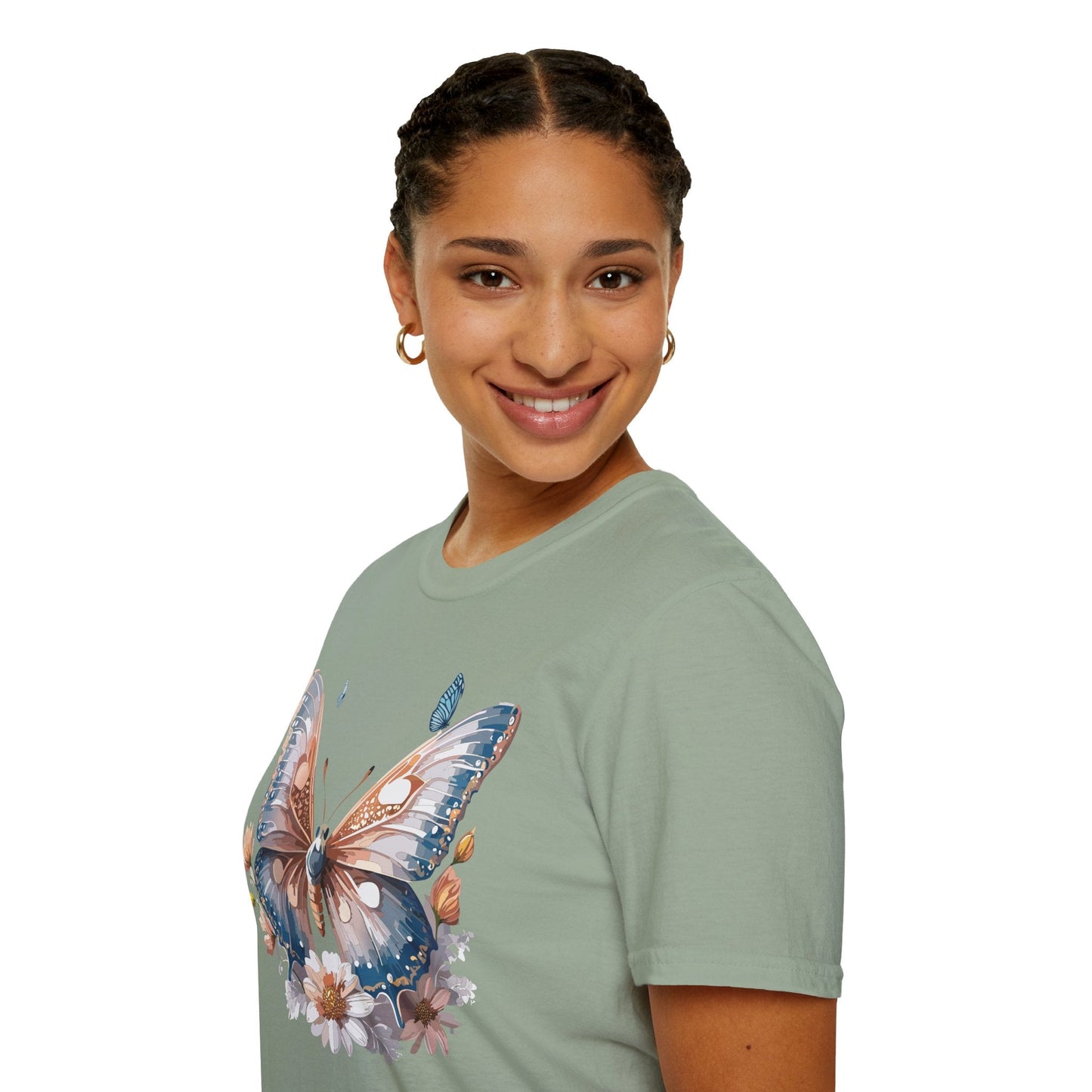 Butterfly Shirt Unisex Monarch Design Gildan 64000 Ring Spun Cotton Softstyle Tee For Comfort