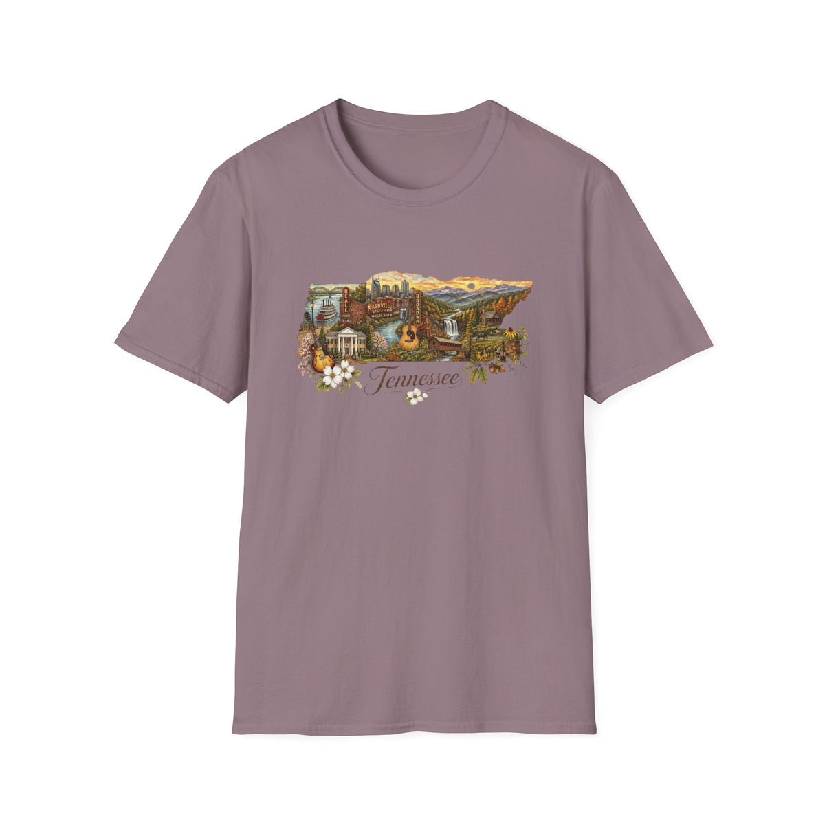 Tennessee Vintage State Map Graphic Design Unisex 100 Cotton Gildan T-Shirt