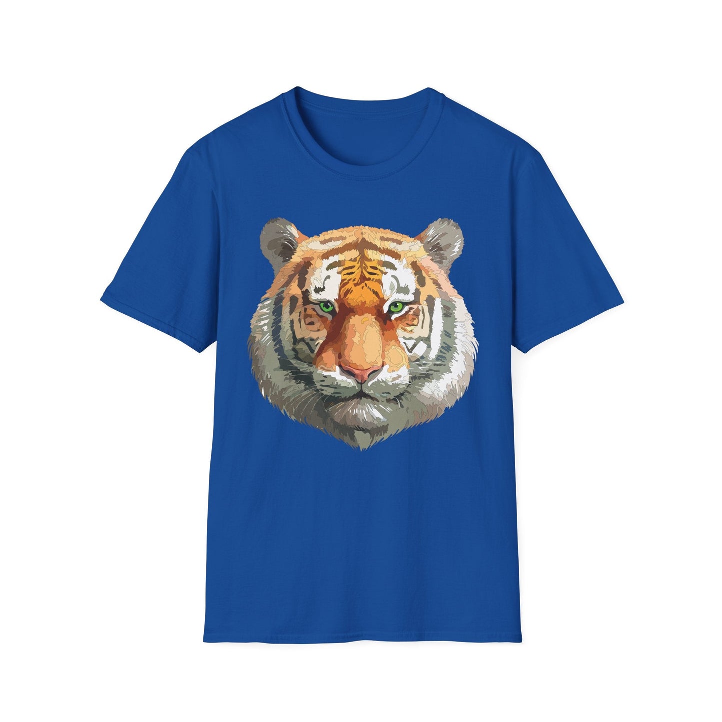 Tiger Print Shirt Unisex Animal Tee Gildan Softstyle 64000 Cotton Comfort
