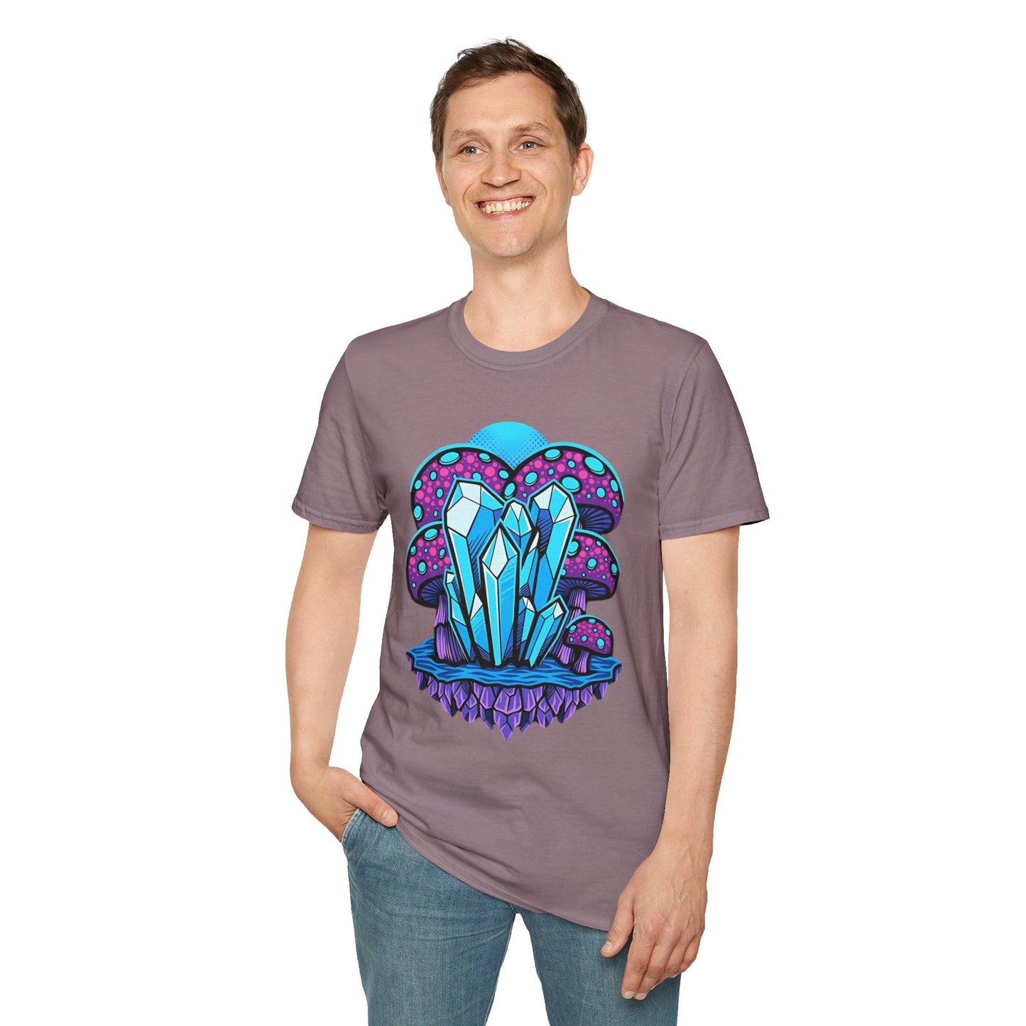 Funny Mashroom Graphic Unisex Softstyle Cotton With Cartoon Illustration Design 21