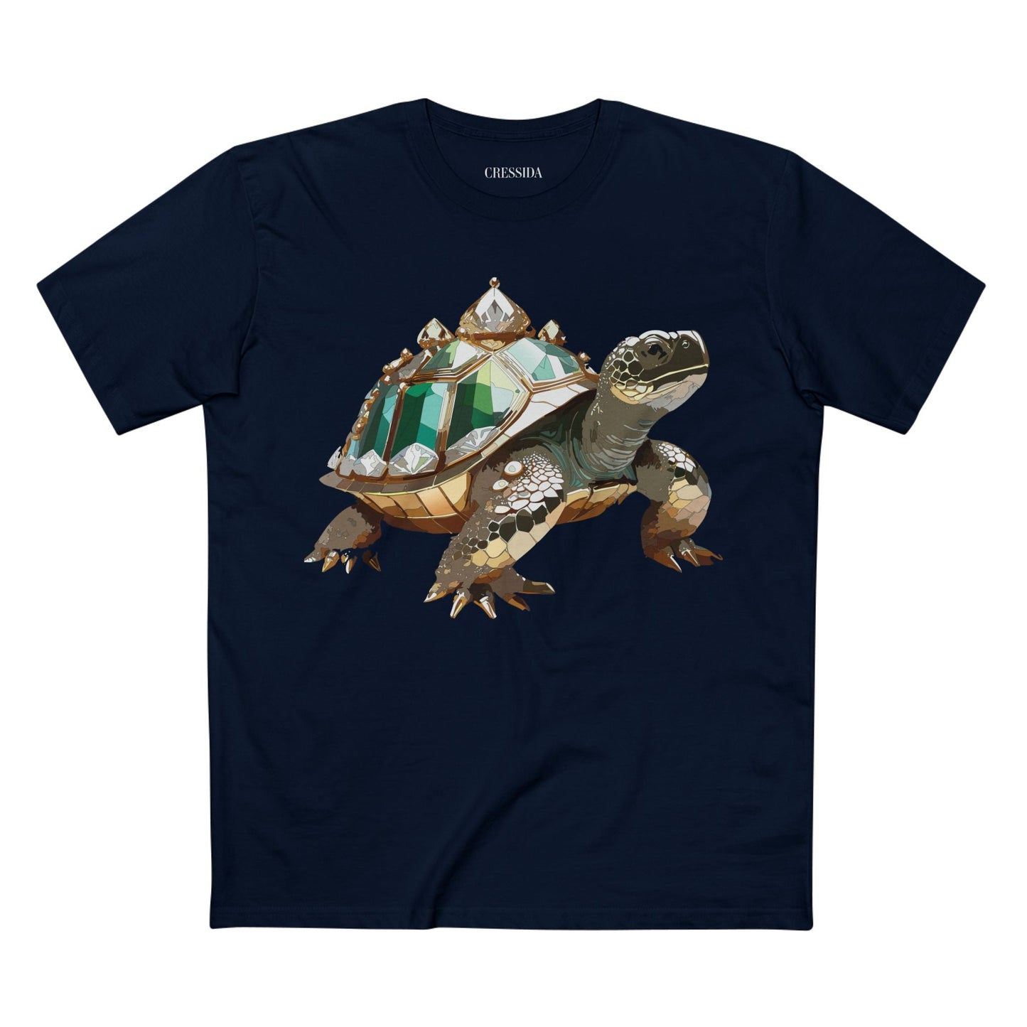 Turtle Graphic Unisex 100 Cotton Tee With Unique Animal Golden Medallion Art Design 32