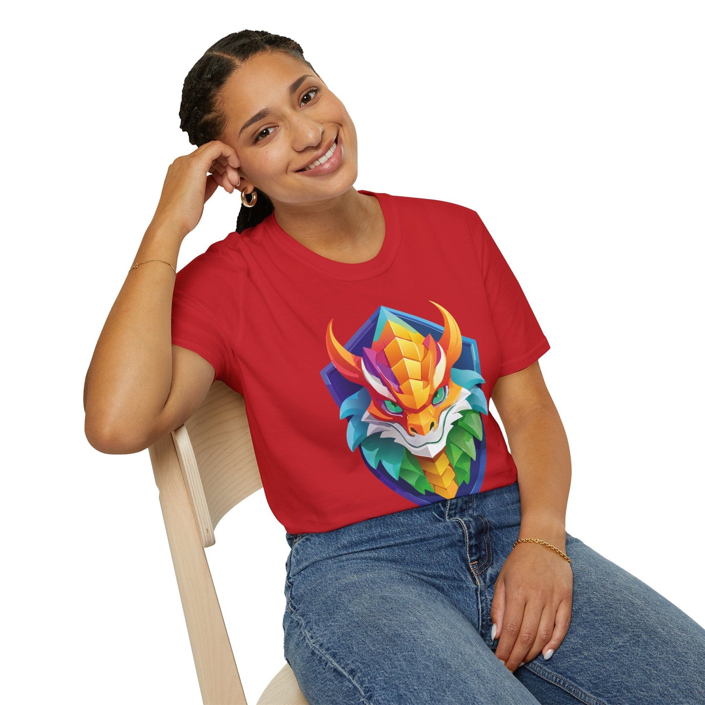 Dragon Graphic Unisex Cotton Softstyle Art Design Tee With Animals 6