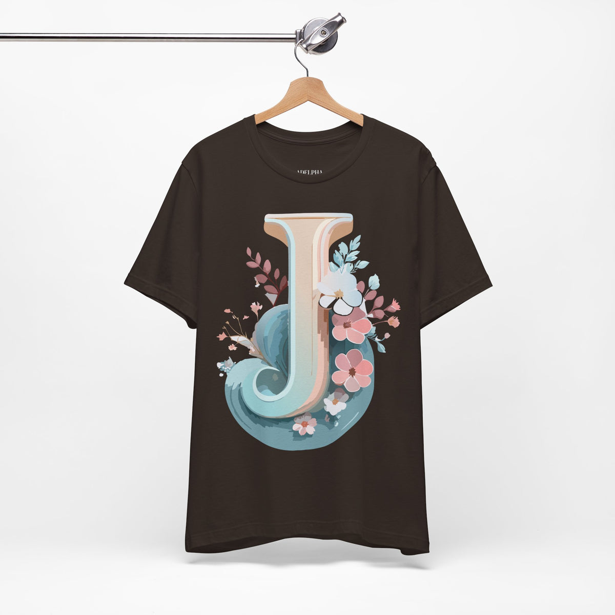 Letter J Graphic Unisex Cotton Bella+Canvas Tee with Art Letter Design