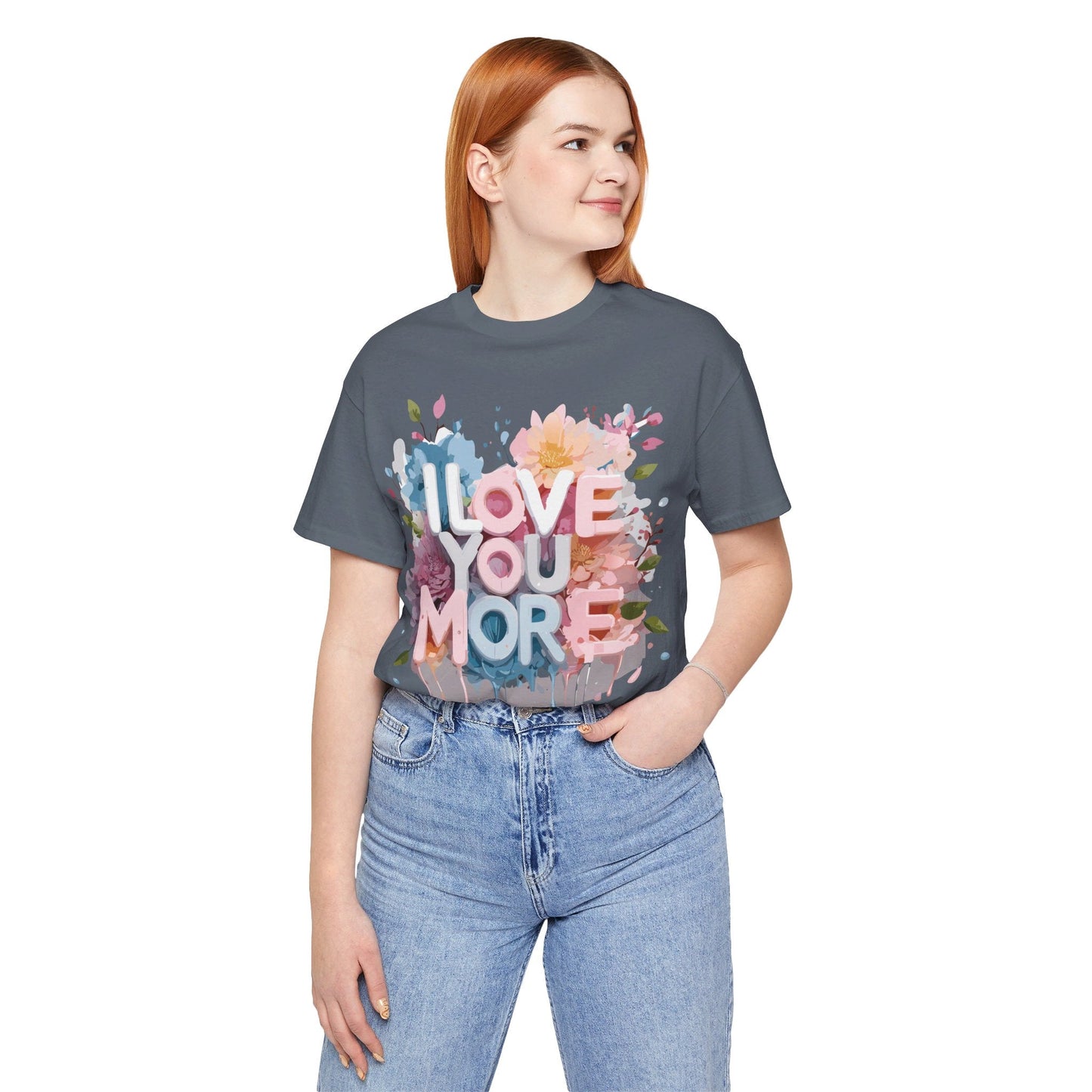 Valentine Day Graphic Unisex 100 Cotton Vintage Artwork with Love and Flower Design Tee 13