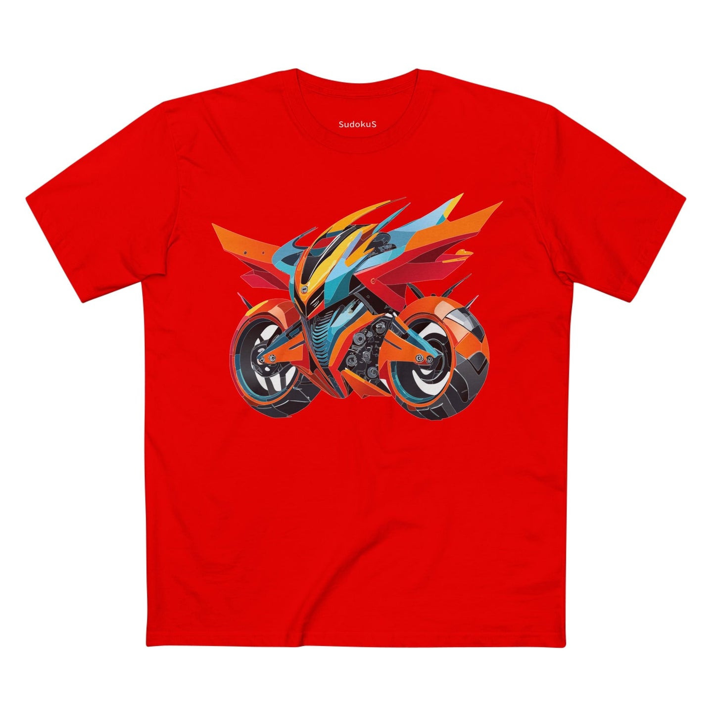 Moto Bike Graphic Unisex 100 Cotton Staple Tee 1