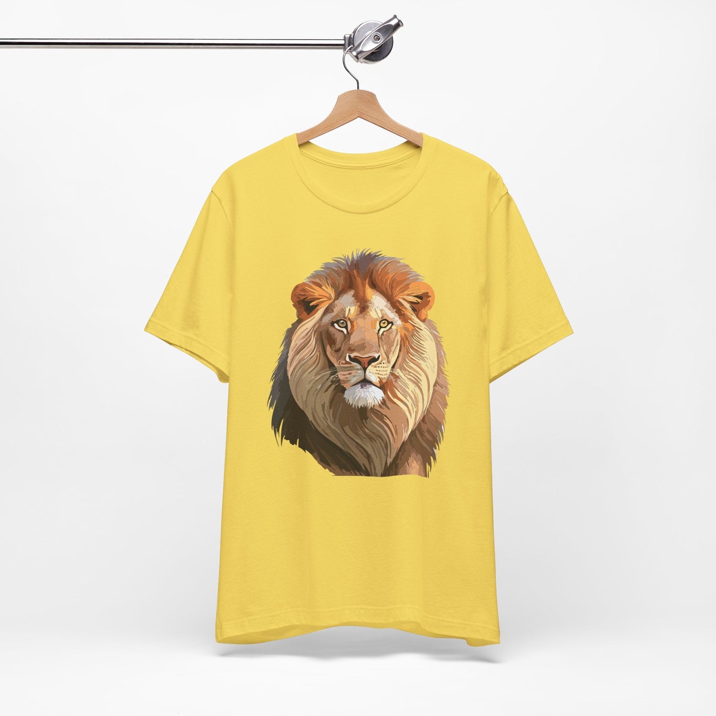 Safari Lion Head Illustration T-Shirt Unisex Cotton Realistic Lion Portrait Tee 3