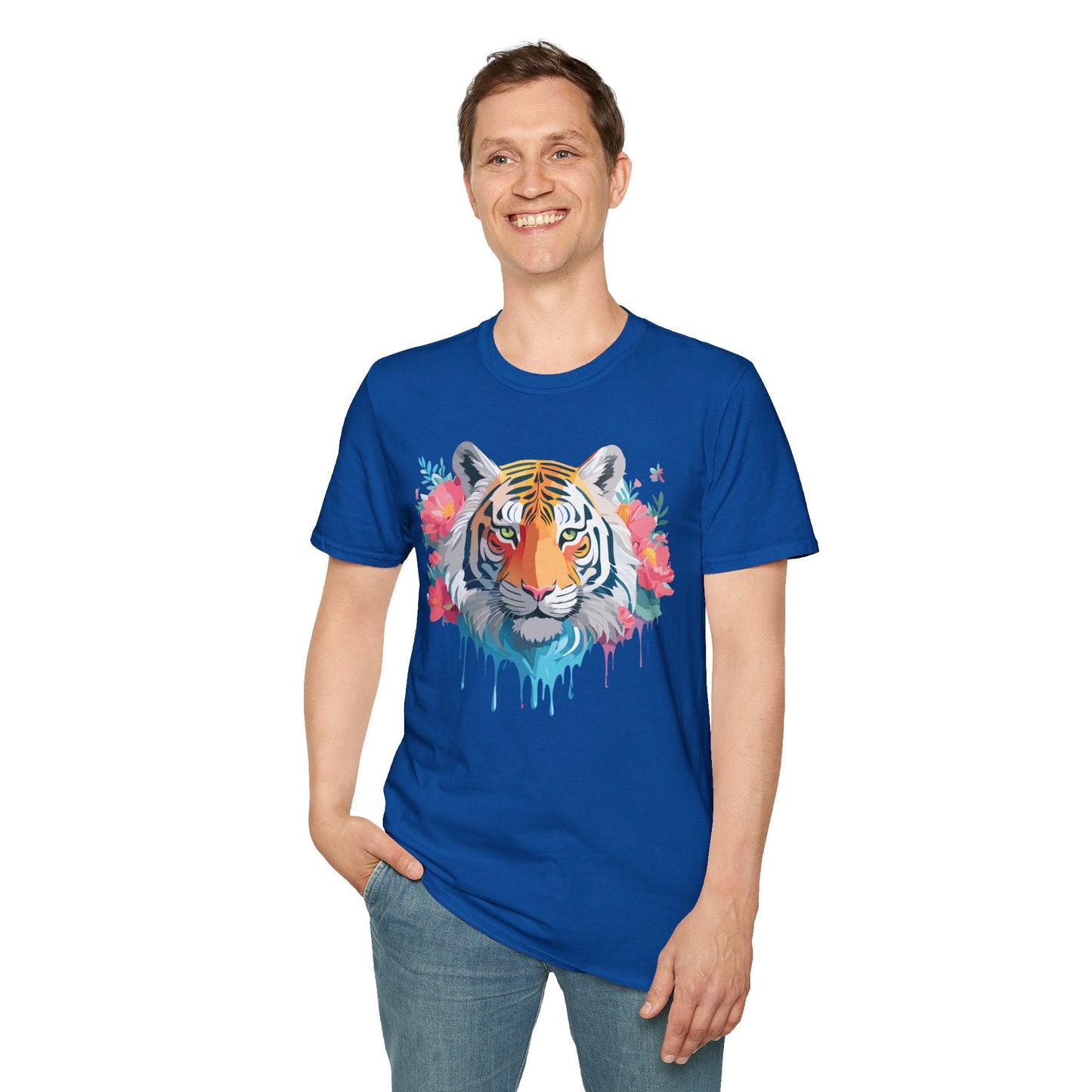 Tiger Shirt Unisex Animal Tee 100 Percent Ring Spun Cotton Softstyle