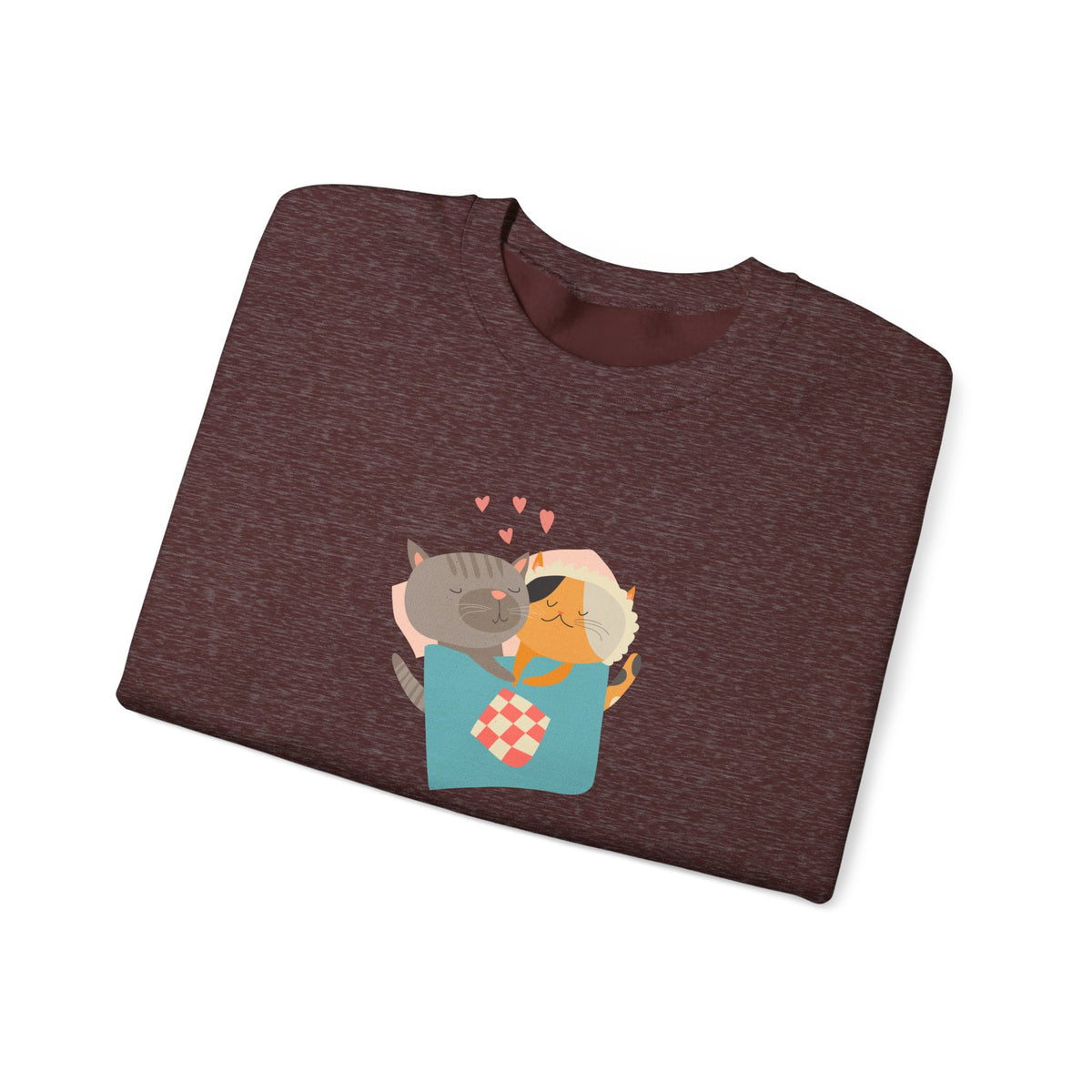 Cat Graphic Valentine's Day Sweatshirt Unisex 50/50 Cotton-Poly Animal Sweatshirt w08