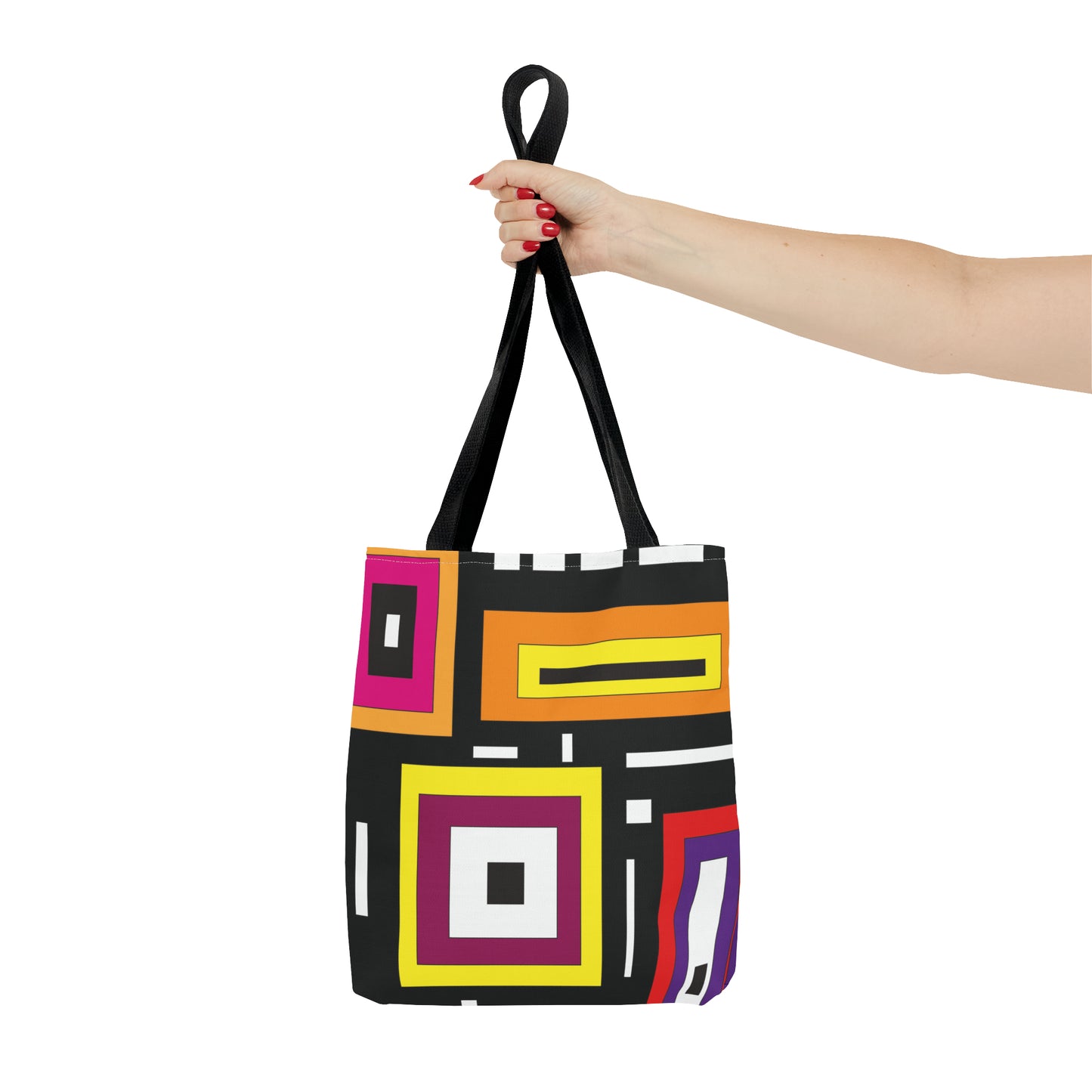 Bolsa de lona con estampados abstractos 