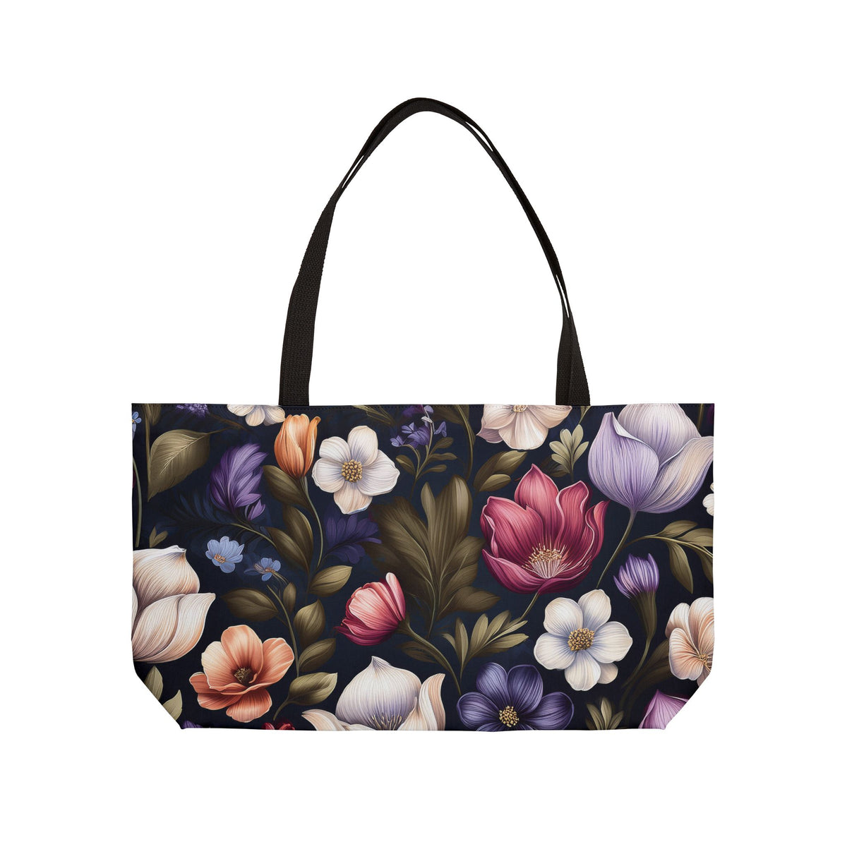 Floral Print Poly Canvas Weekender Bag 12