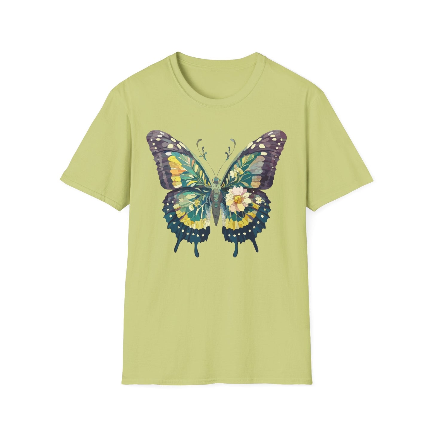 Butterfly Shirt Unisex Monarch Print T Shirt Gildan Softstyle 64000 Lightweight Tee