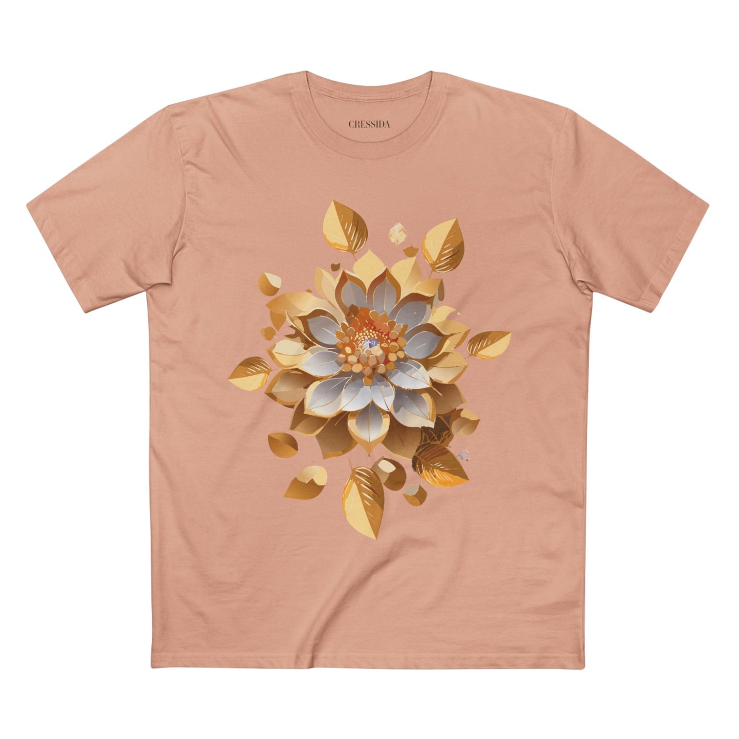 Floral Graphic T-Shirt Unisex 100 Cotton Art Design with Antique Flowers Tee 7