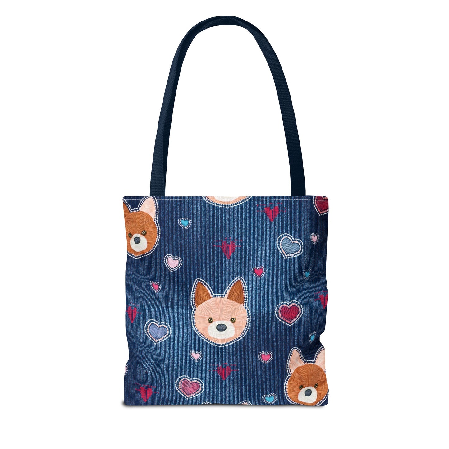 Love Day Graphic Design Denim Fabric Imitation Print Unisex Canvas Bag POLY 3 Sizes Tote Bag 201-5