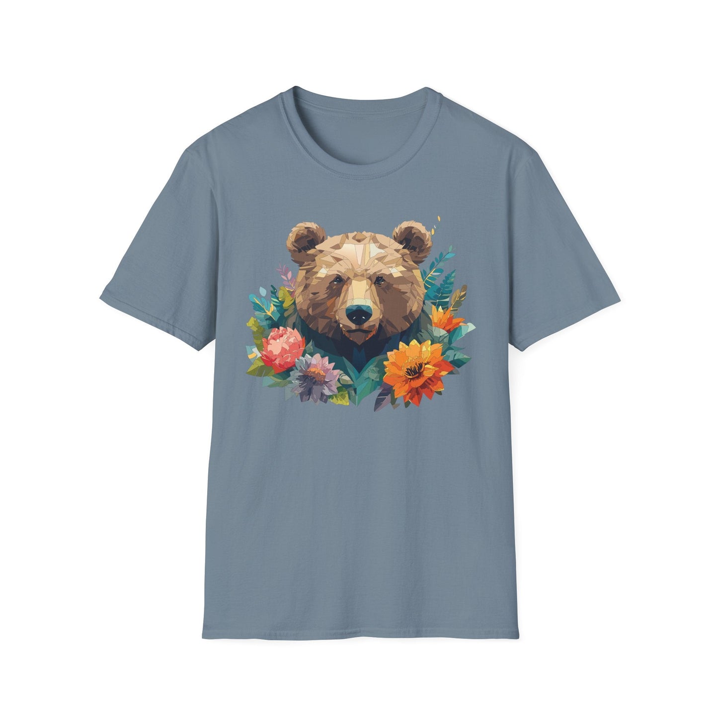 Bear T Shirt Unisex Softstyle Tee 100 Percent Ring Spun Cotton Gildan 64000 Comfortable