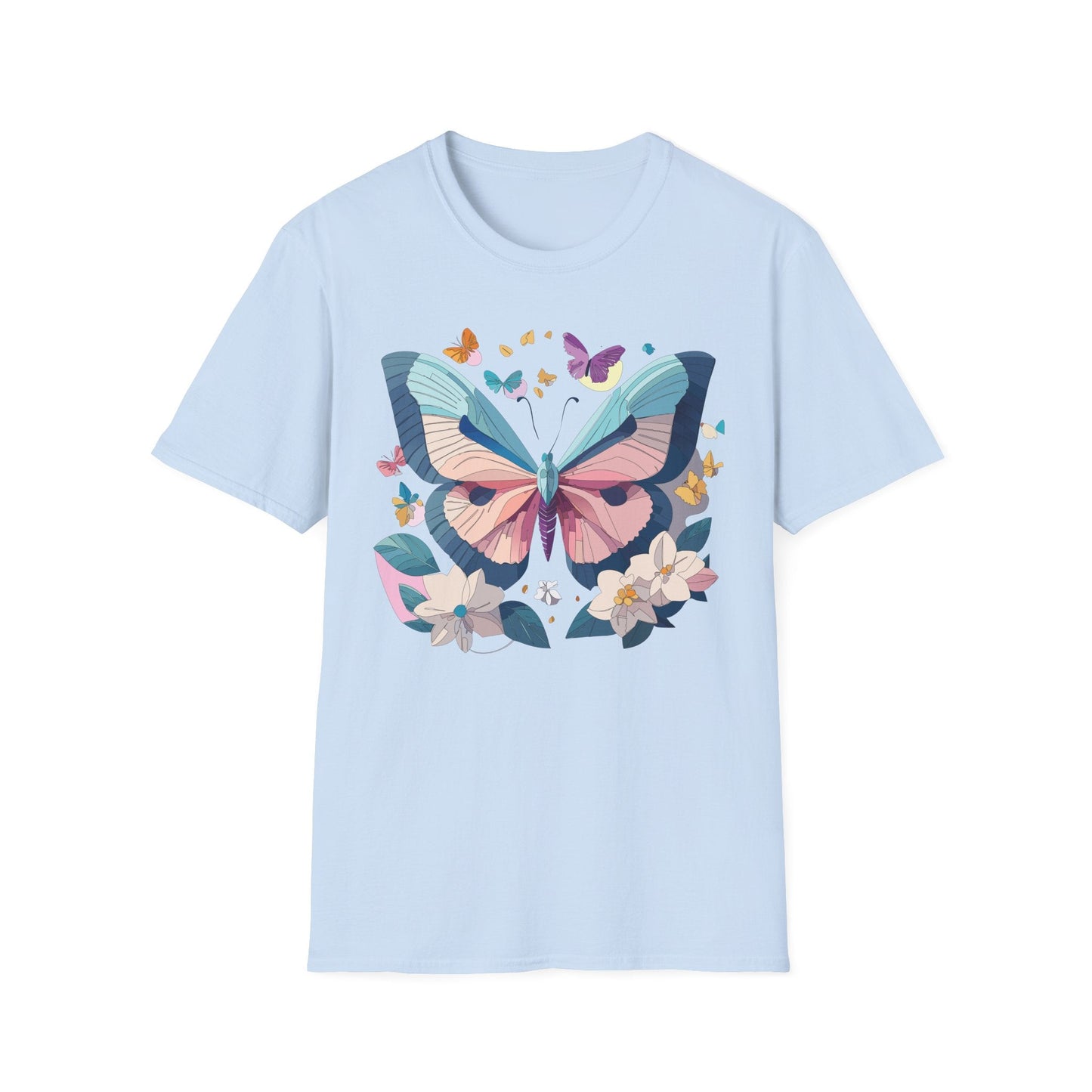 Butterfly Shirt Unisex T Shirt Softstyle Gildan 64000 Ring Spun Cotton Monarch Design