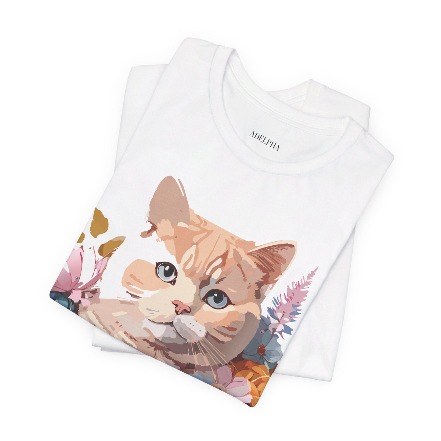 Cat Shirt Graphic Tee Unisex Vintage Inspired Adelpha Art Design