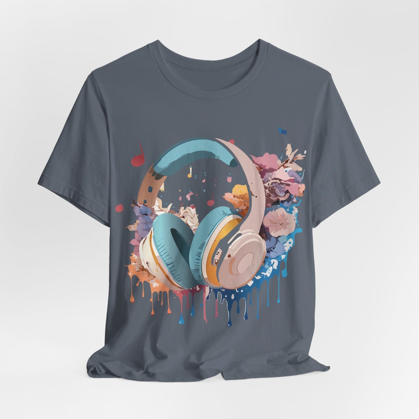 Music Graphic Unisex 100 Cotton Vintage Art with Musical Elements Tee 1