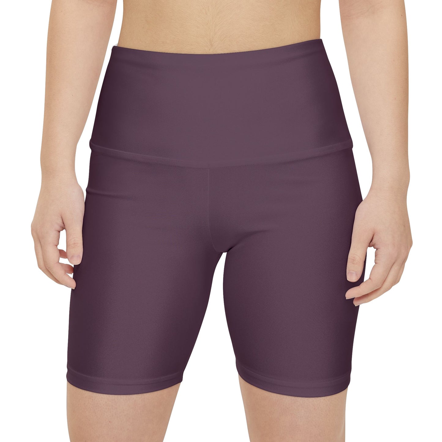 Mauve Shadow Women's Plum High-Waist Workout Shorts — Biker Fitness Shorts