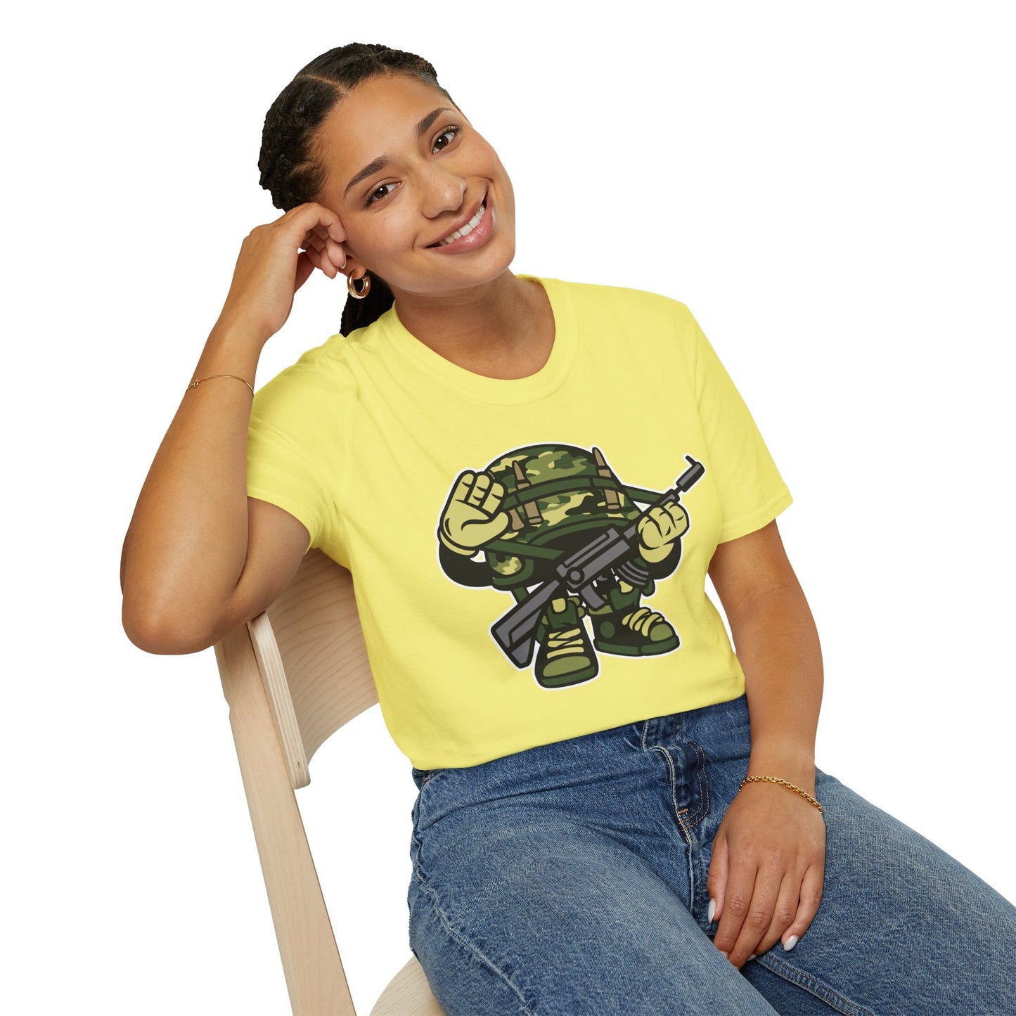 Cartoon T Shirt Animation Tee Funny Art Design Unisex Softstyle 64000 Lightweight Cotton Tee