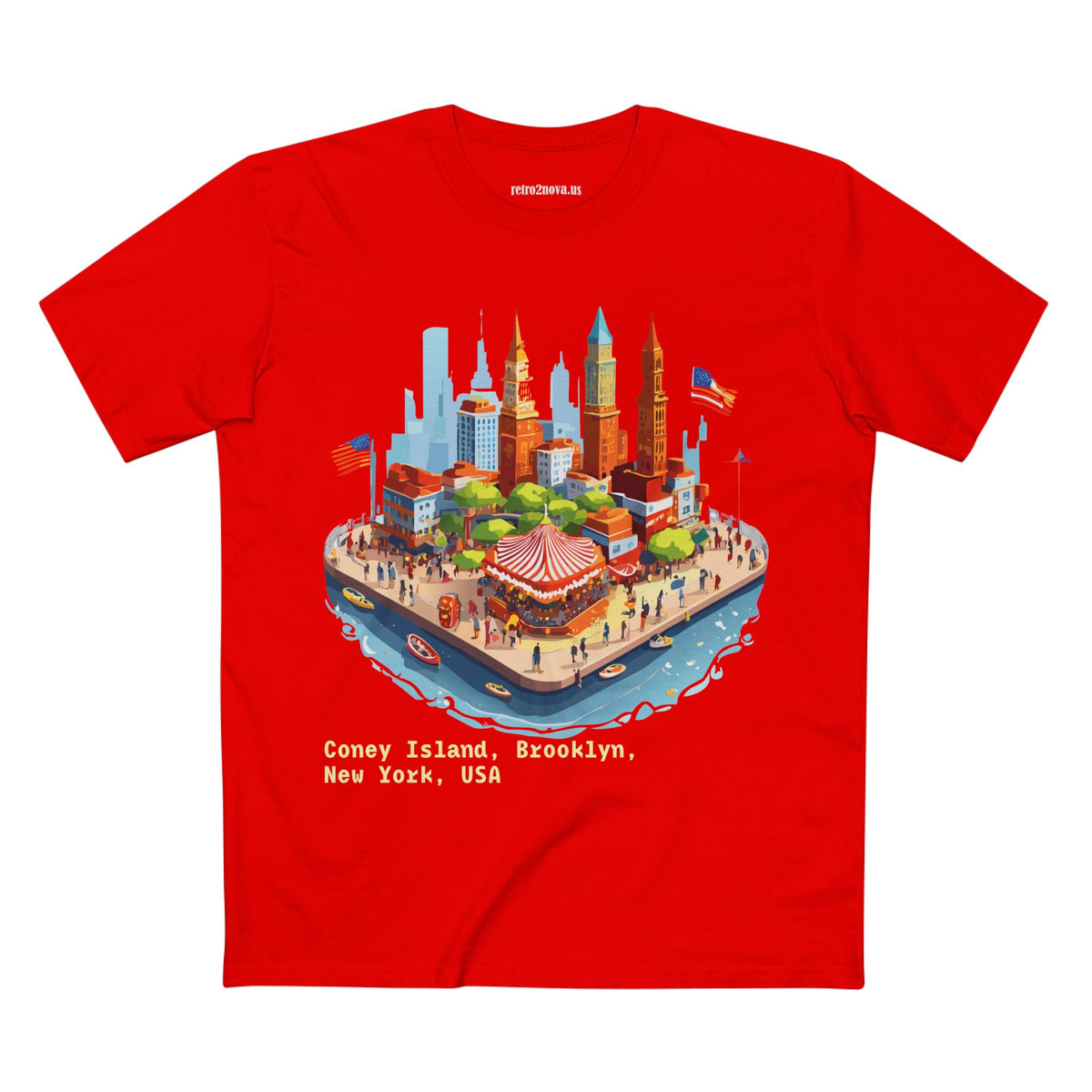 Coney Island Brooklyn New York Cityscape Tee | Illustrated Landmark T-Shirt