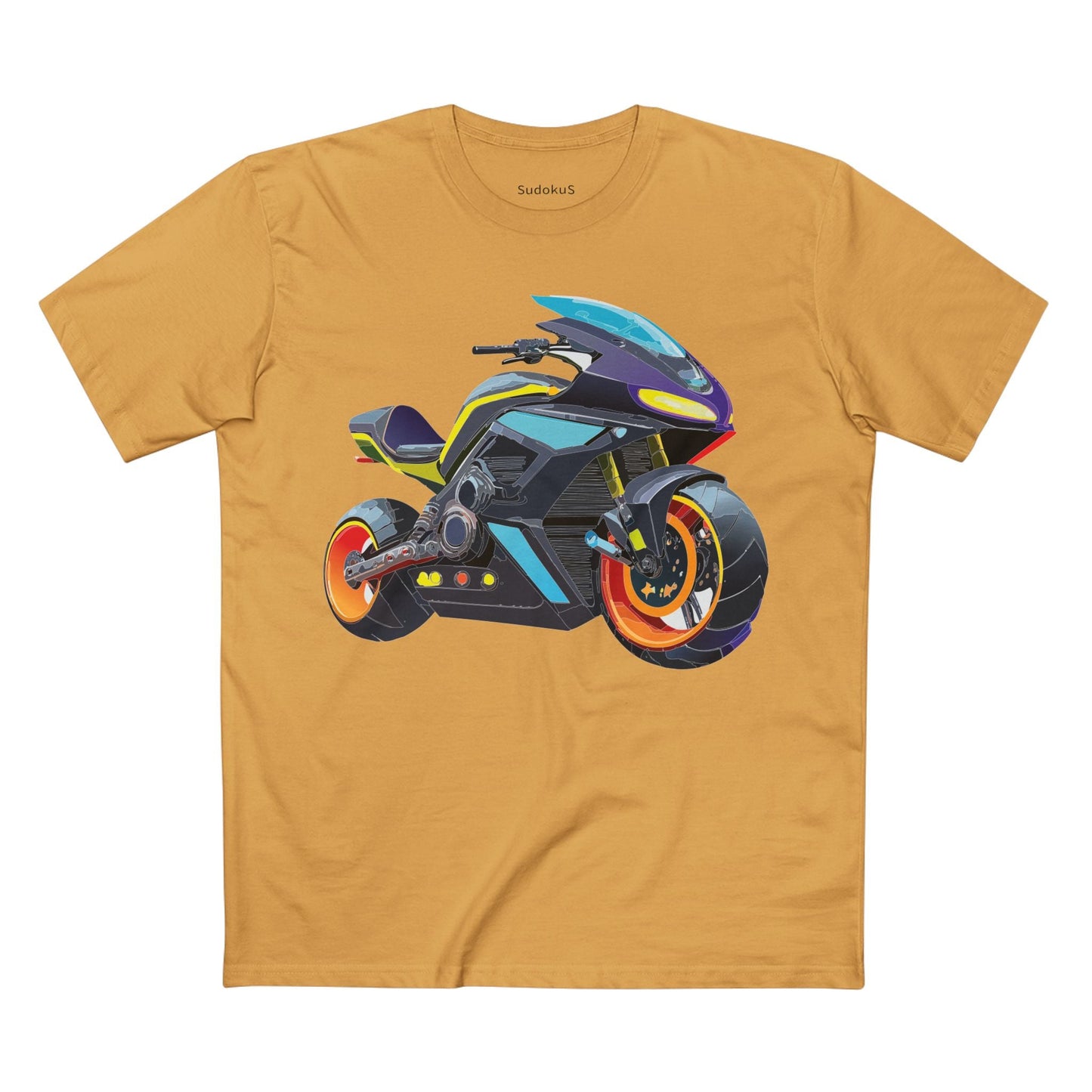 Moto Bike Graphic Unisex 100 Cotton Staple Tee 27
