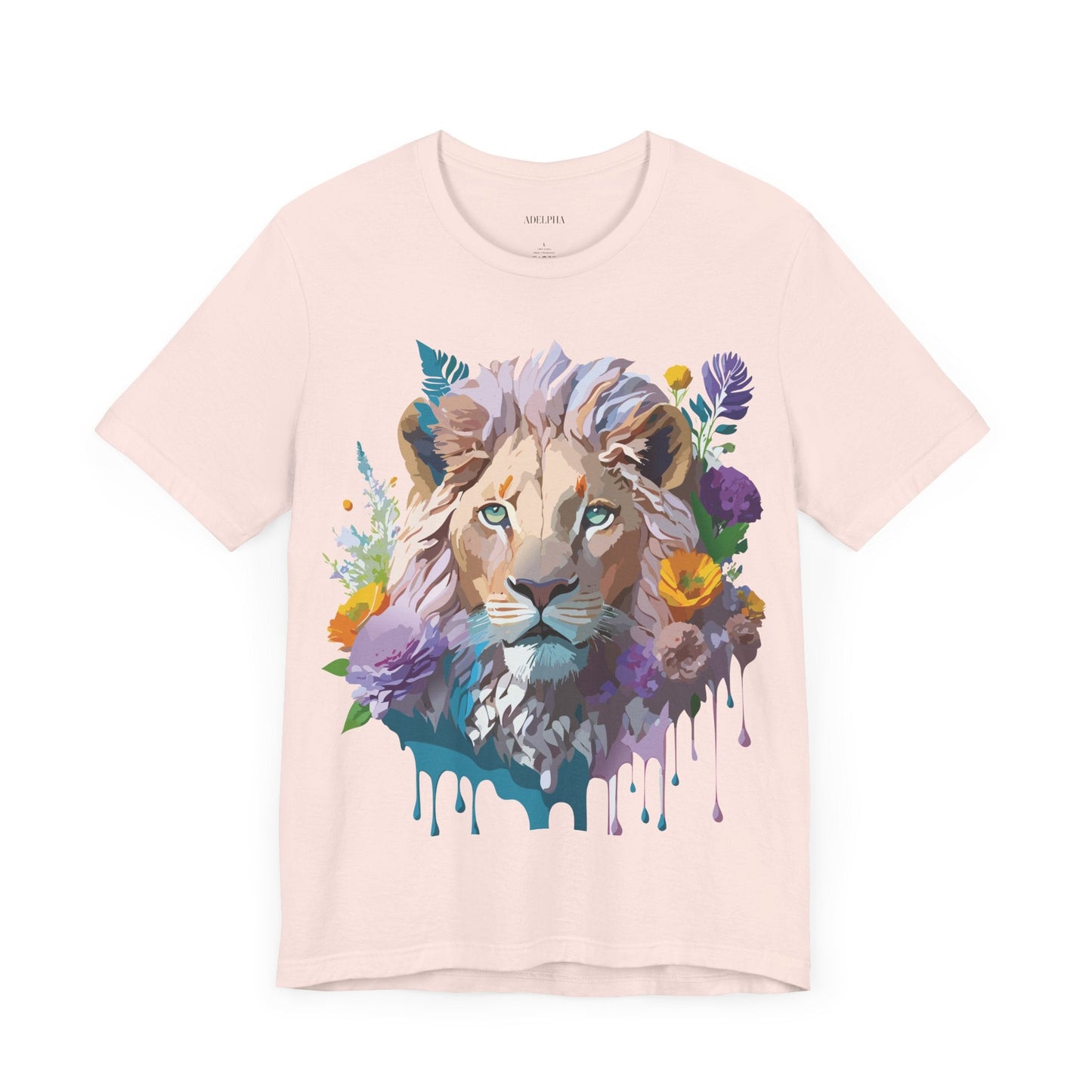 Lion Graphic Tee Unisex Short Sleeve Shirt With Vintage Inspired Artwork By Adelpha
