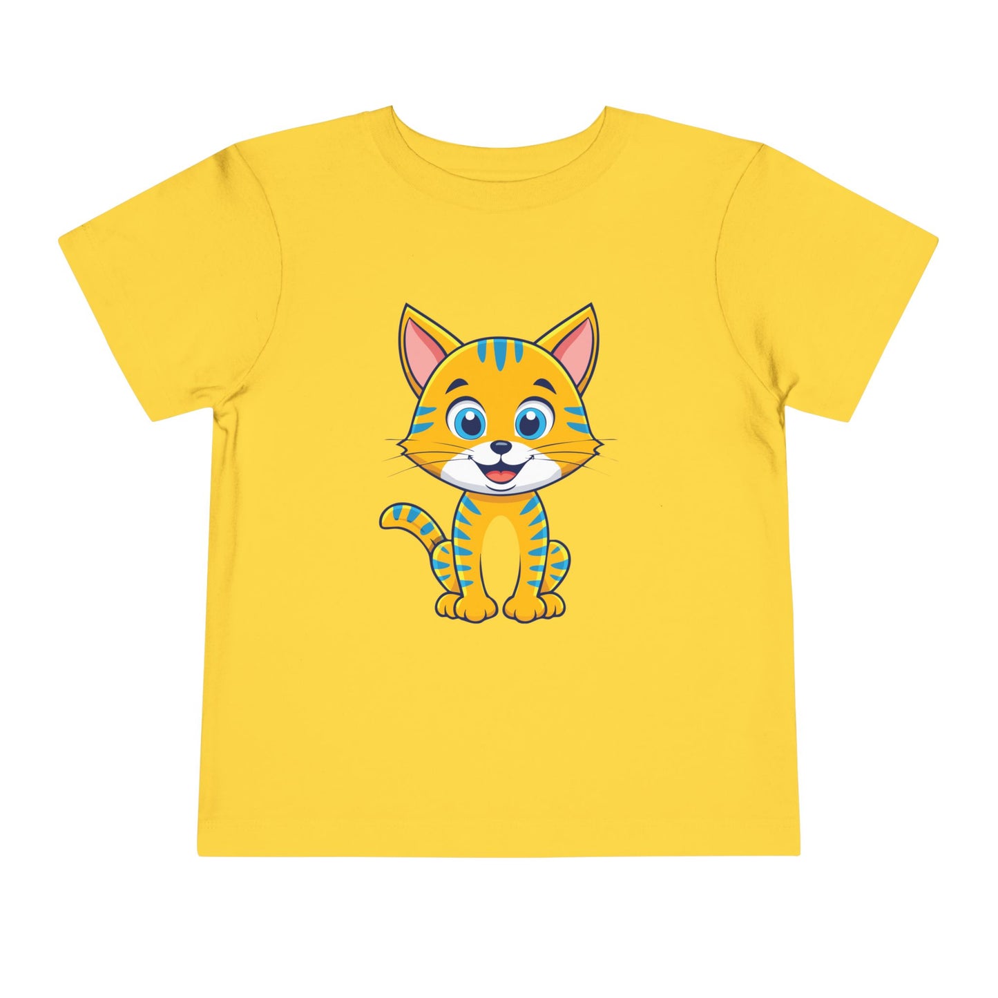 Bonita camiseta de manga corta para niños pequeños con gato: adorable camiseta con gráfico de gatito para niños (2 a 5 años)