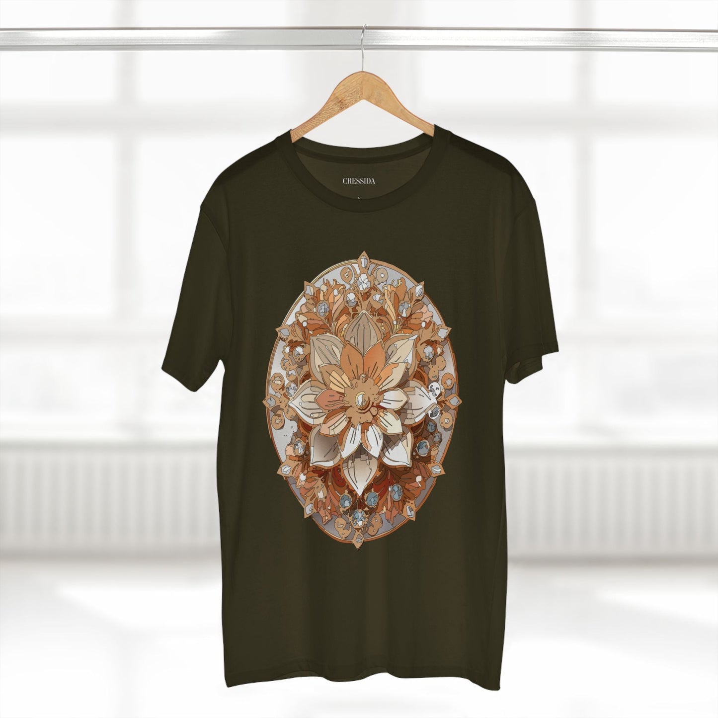 Floral Graphic T-Shirt Unisex 100 Cotton Art Design with Antique Flowers Tee 13