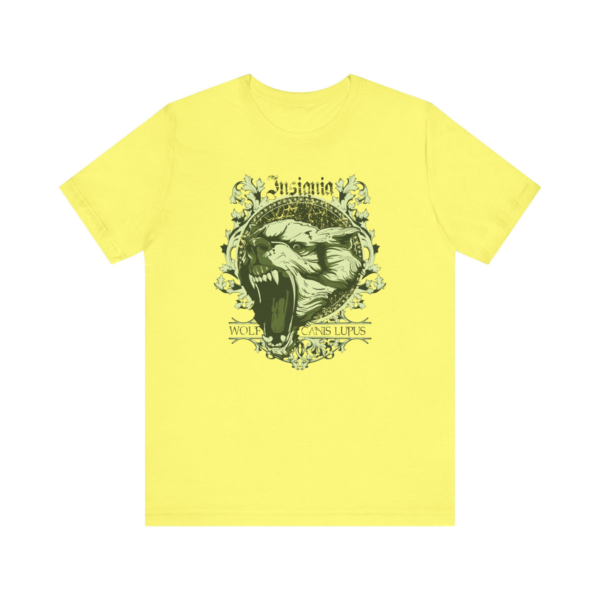Howling Wolf Skull Tee Gothic Vintage Crest Green Graphic Unisex Cotton Shirt Art-54