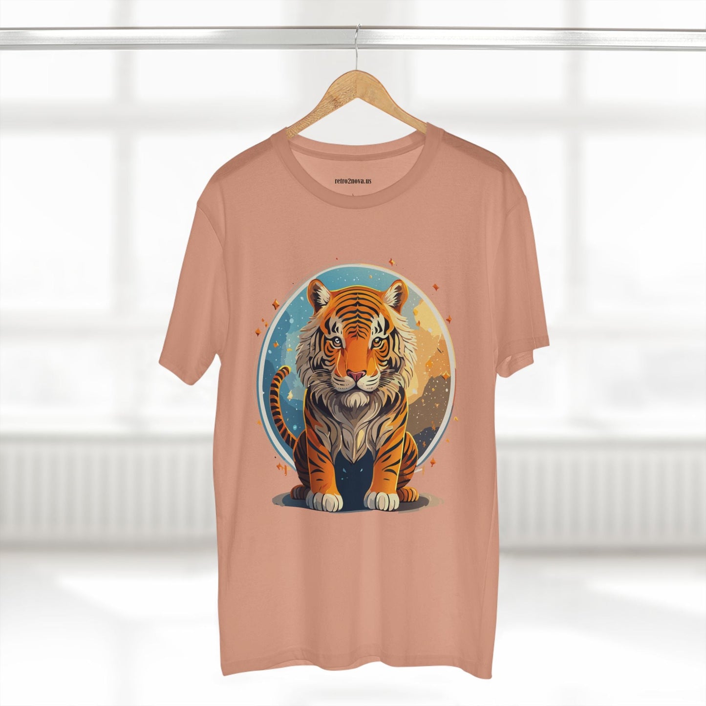 Unisex Premium Cotton Staple Tee With Original Tiger Art Design From Retro2Nova Art Collection For Everyday Comfort