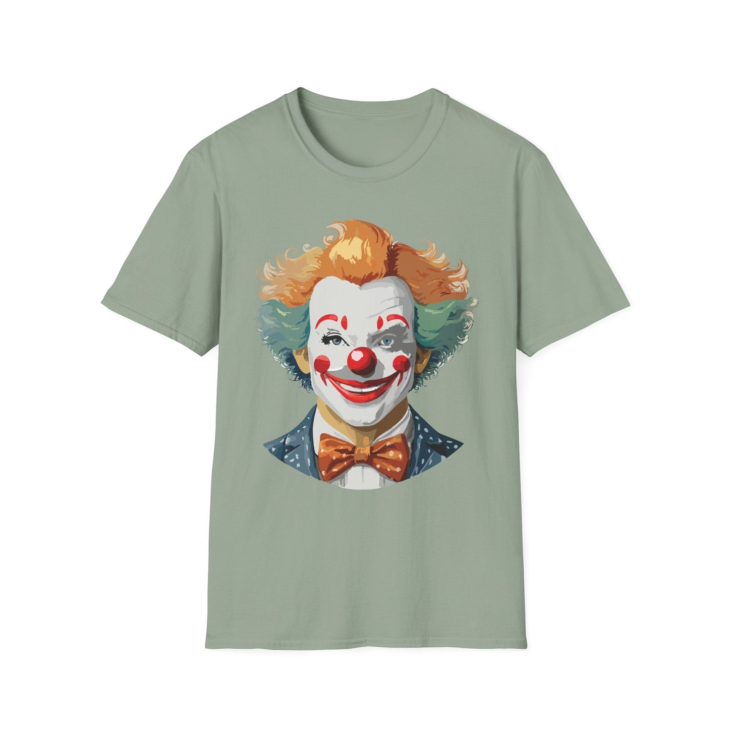 Unisex Short Sleeve Softstyle Clown T Shirt With Funny Man Circus Theme Tee Gildan 64000