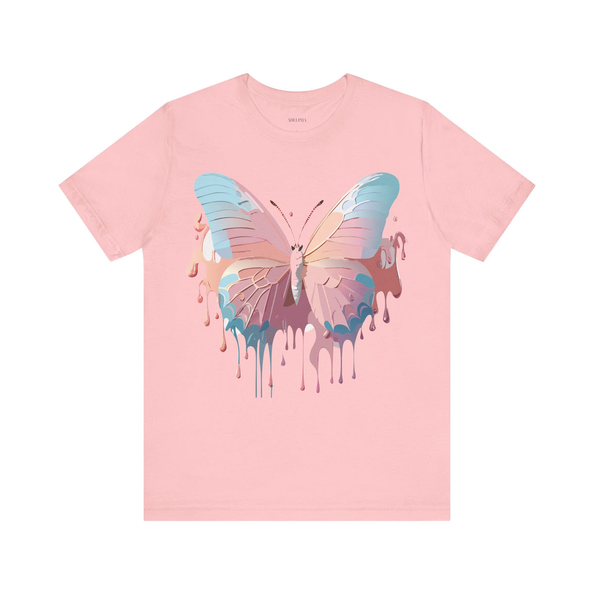 Butterfly Graphic Unisex Cotton Bella+Canvas Tee with Floral Art Design m02