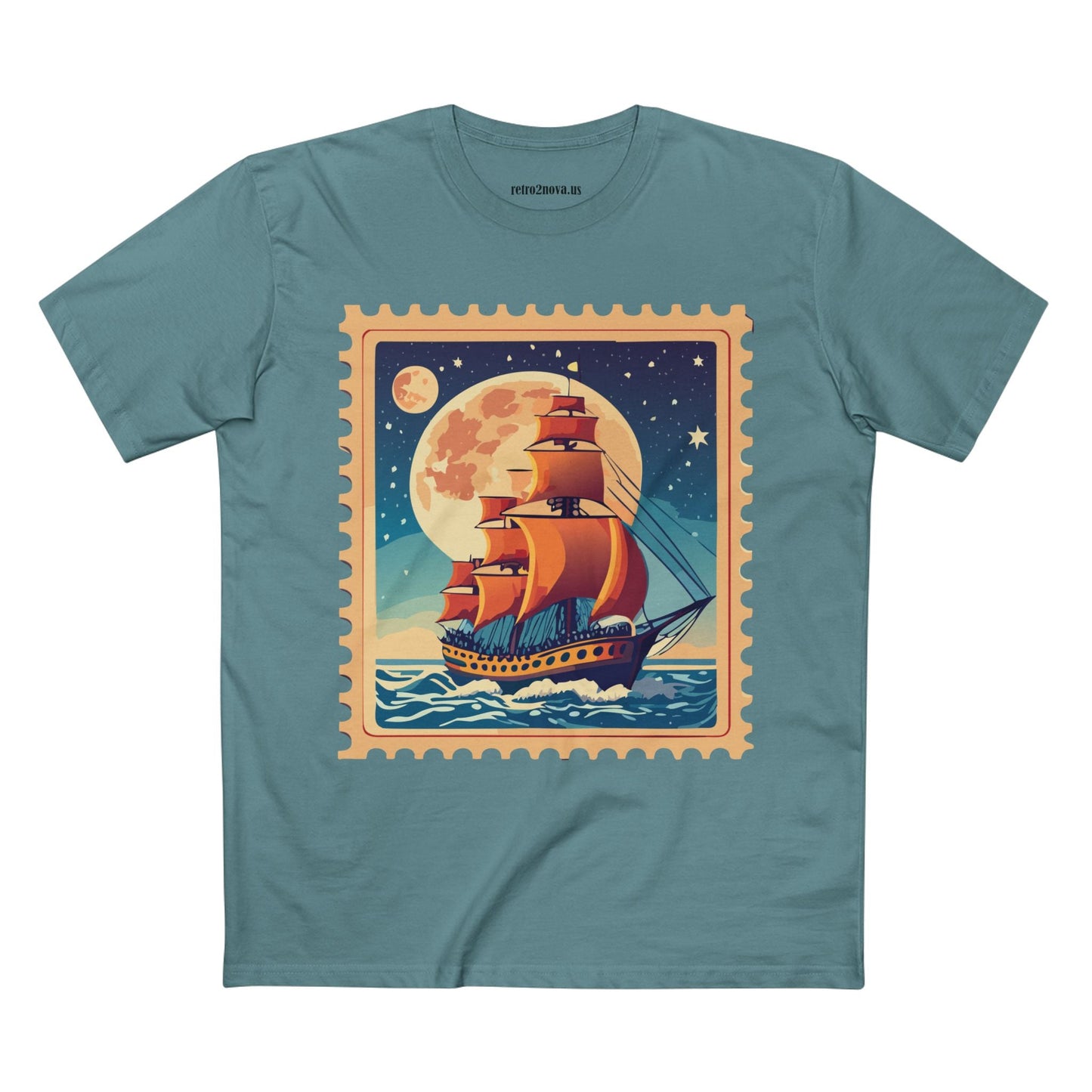 Postage Stamp Shirt Unisex Premium Cotton Tee With Original Art Design Retro2Nova