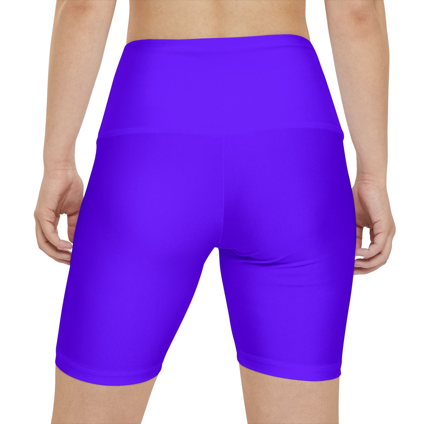 Electric Indigo Violet Purple Women's Workout Shorts — High-Waist Bike Shorts for Gym & Yoga