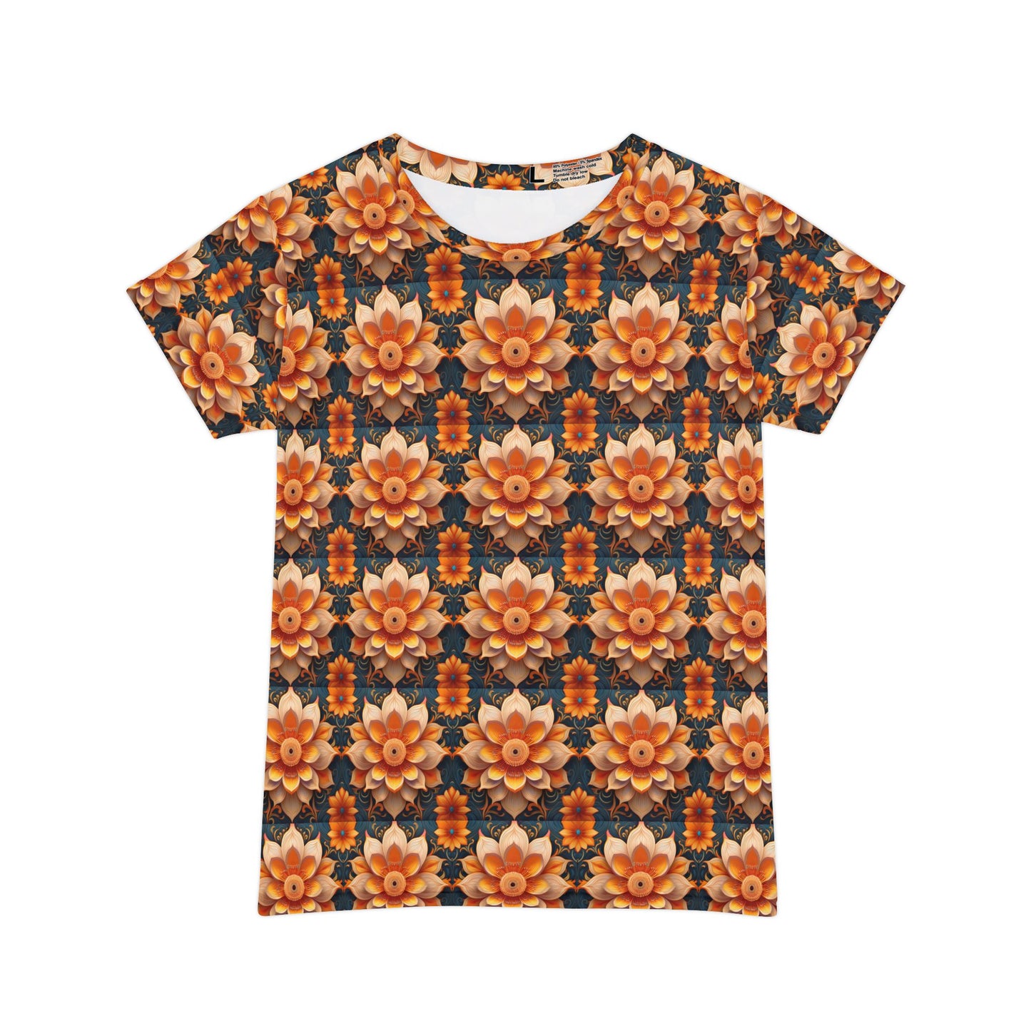 Women Poly Span T-Shirt with Floral Print