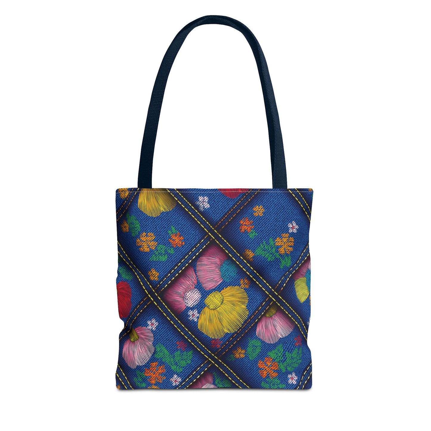 Denim Fabric Imitation Print Unisex Canvas Bag Poly Spun 3 Sizes Tote Bag 132