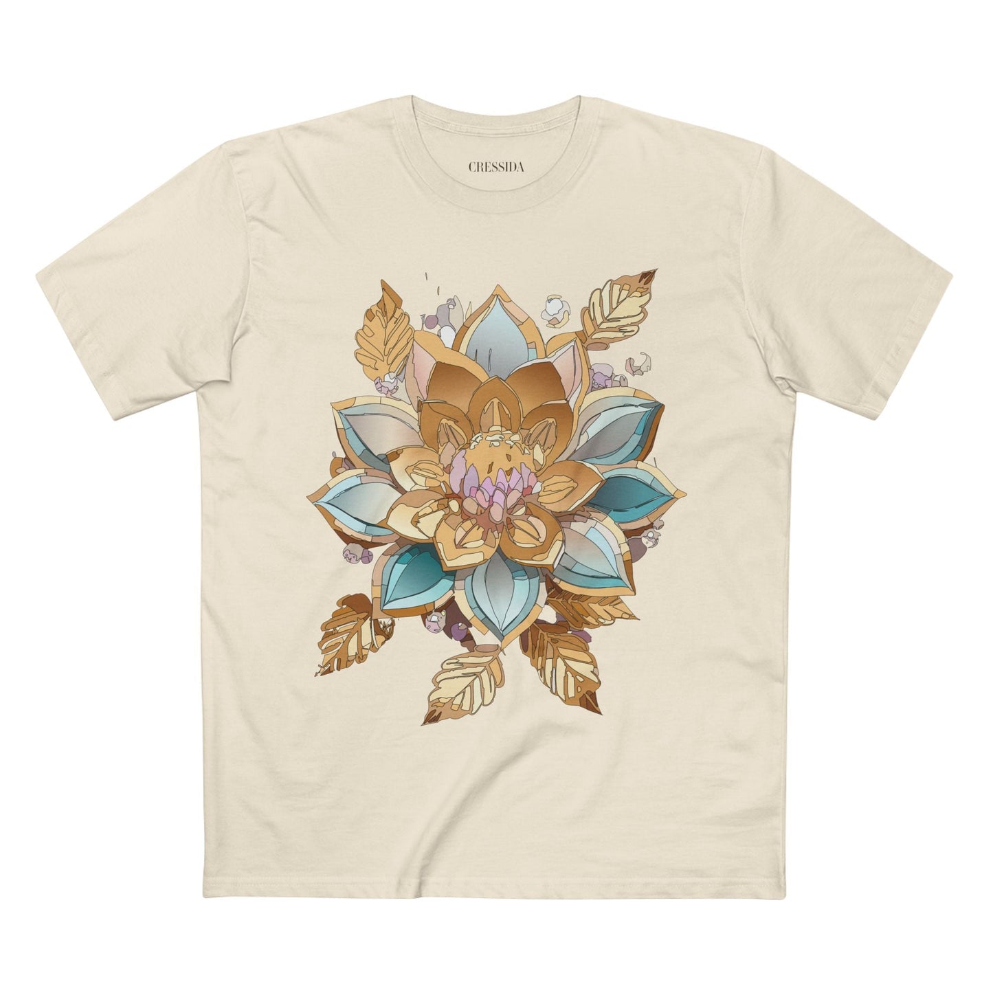 Floral Graphic T-Shirt Unisex 100 Cotton Art Design with Antique Flowers Tee 3