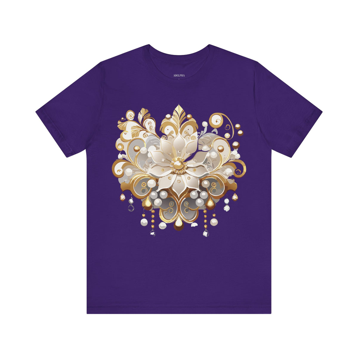 Jewelry Graphic Unisex Cotton Bella+Canvas Tee with Gemstones Art Design m48