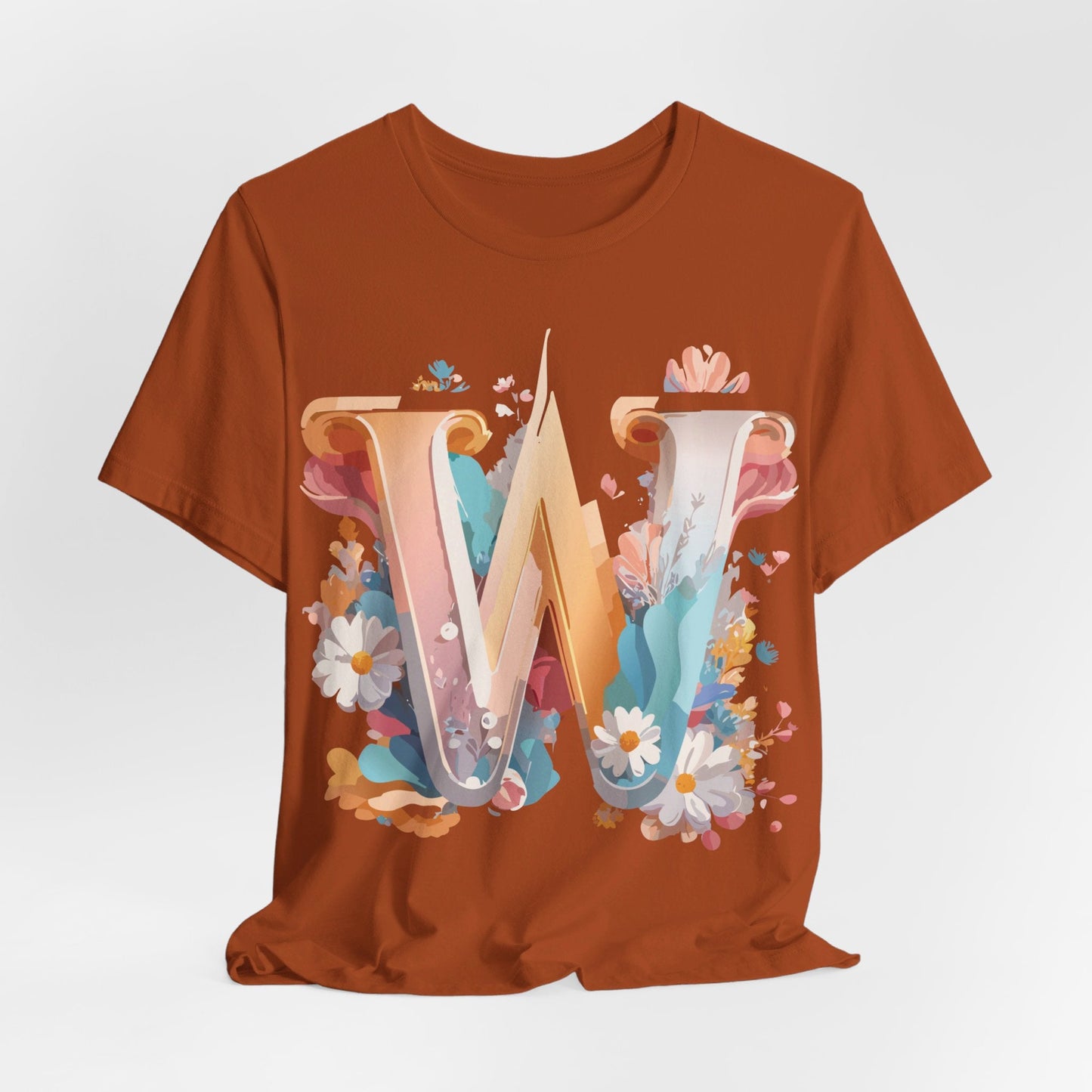 Letter W Shirt Unisex Graphic Tee By Adelpha Vintage Inspired Art Short Sleeve Collection
